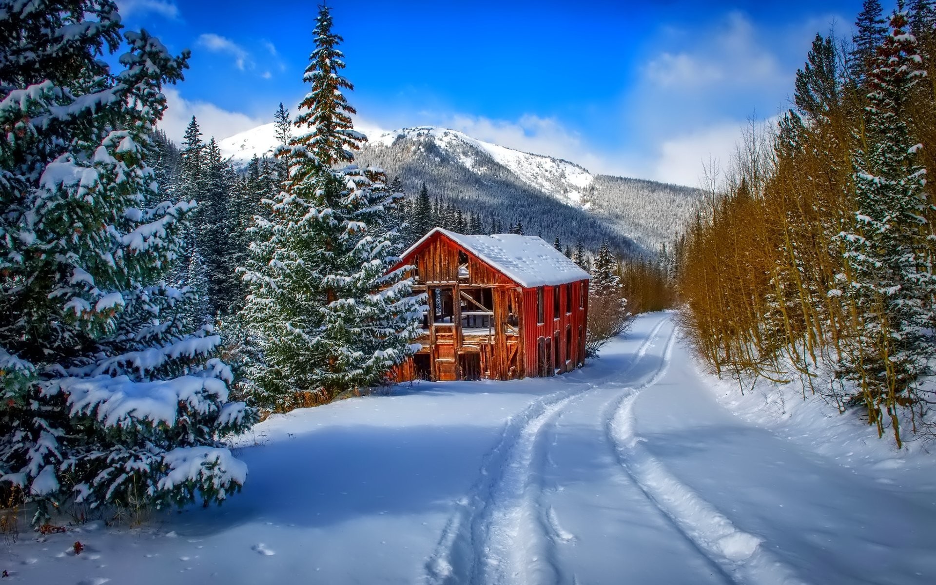 Winter Cabin Scenes Wallpaper (64+ images)
