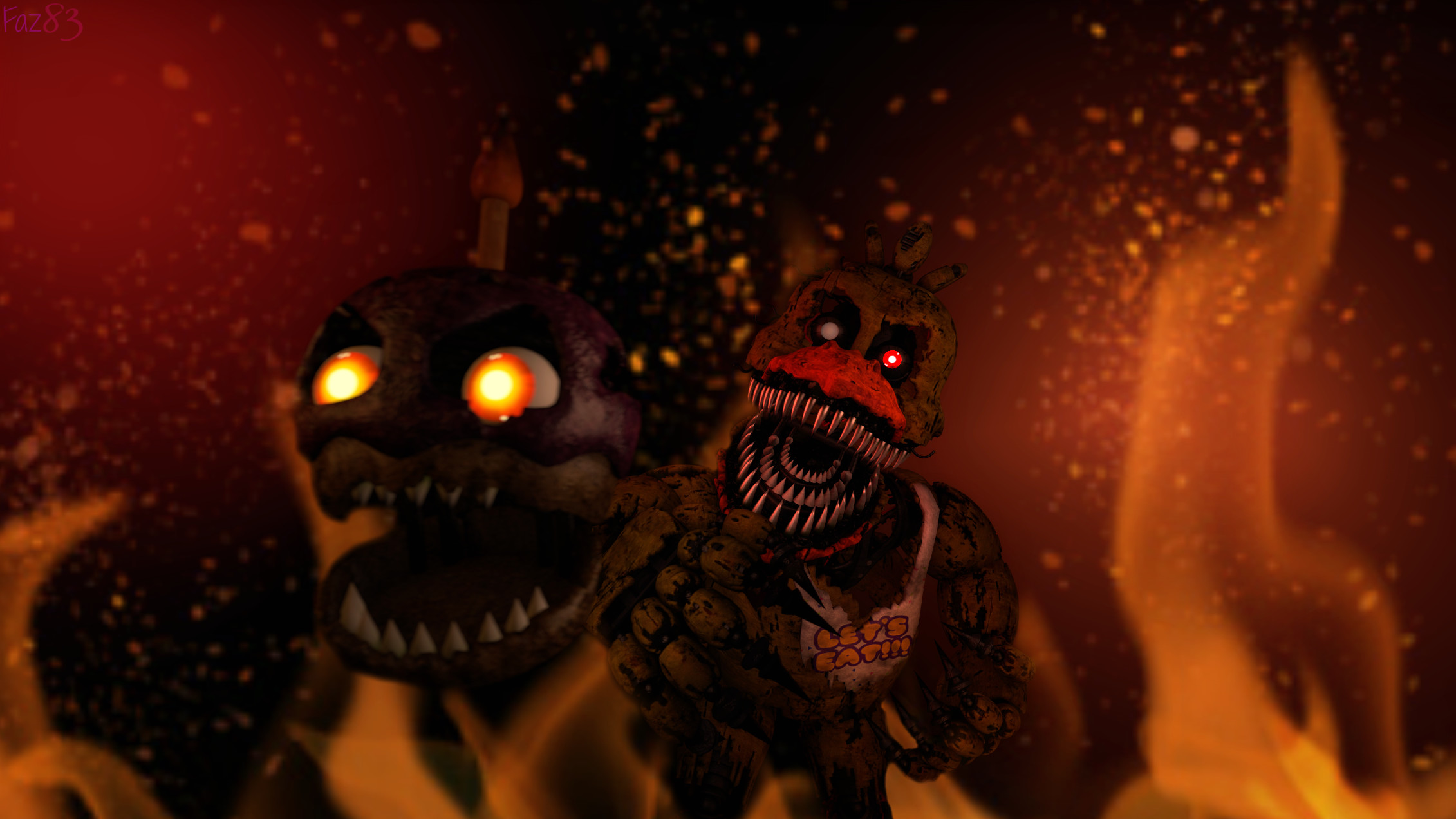 1 nightmare chica (five nights at freddy's) hd wallpapers on nightmare chica wallpapers