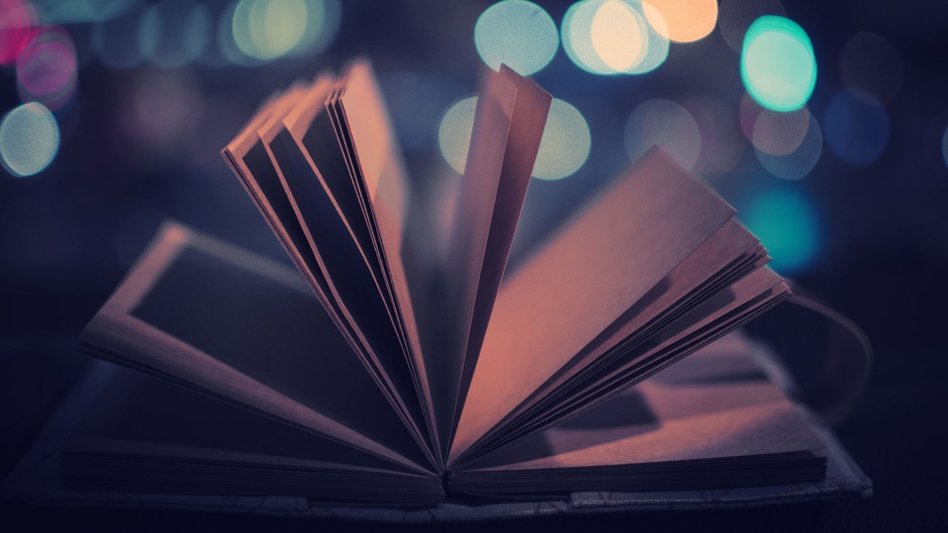 1920x1080 book pages, bokeh lights, photo, mood, hd wallpaper