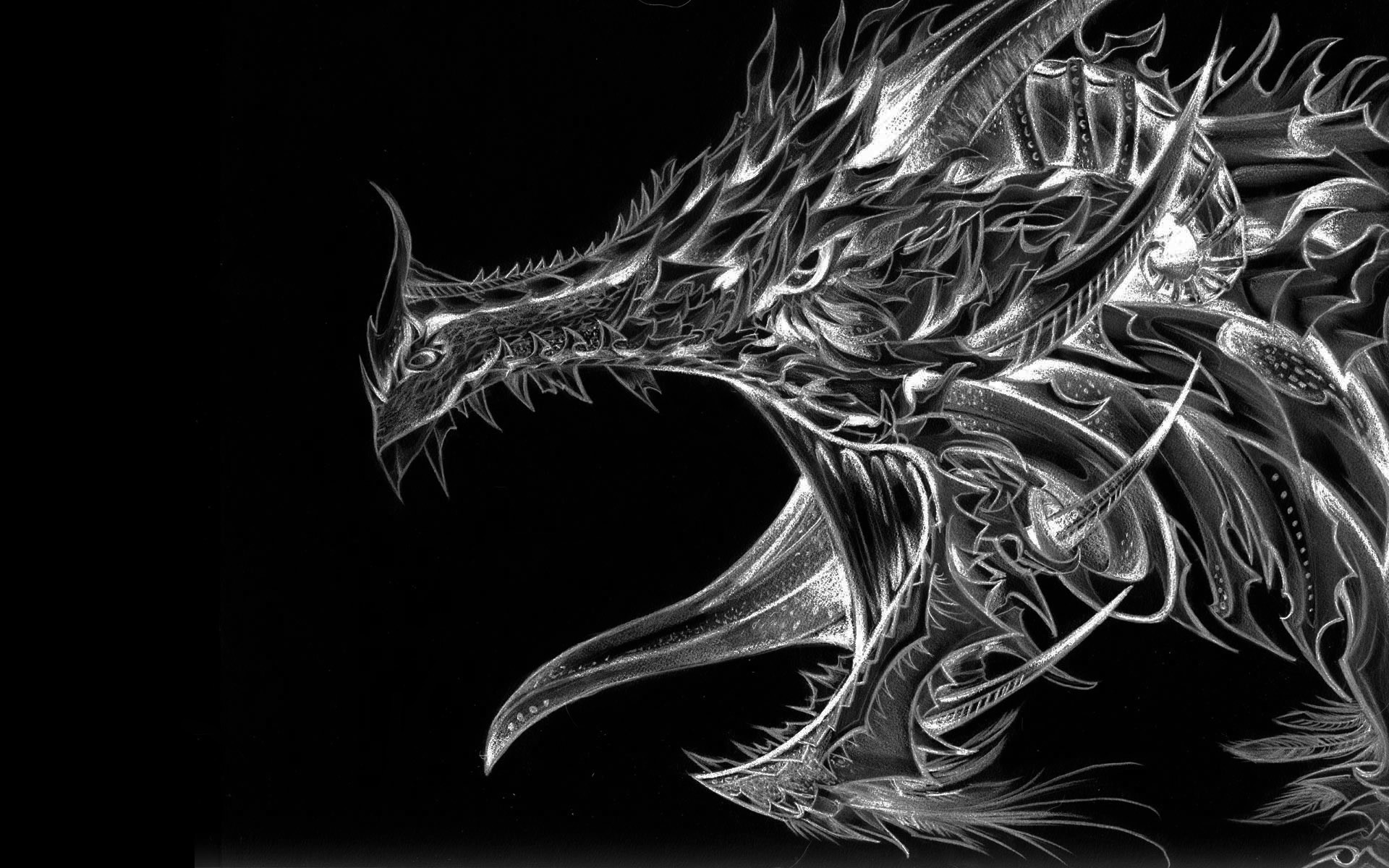 Black and White Dragon Wallpaper (67+ images)