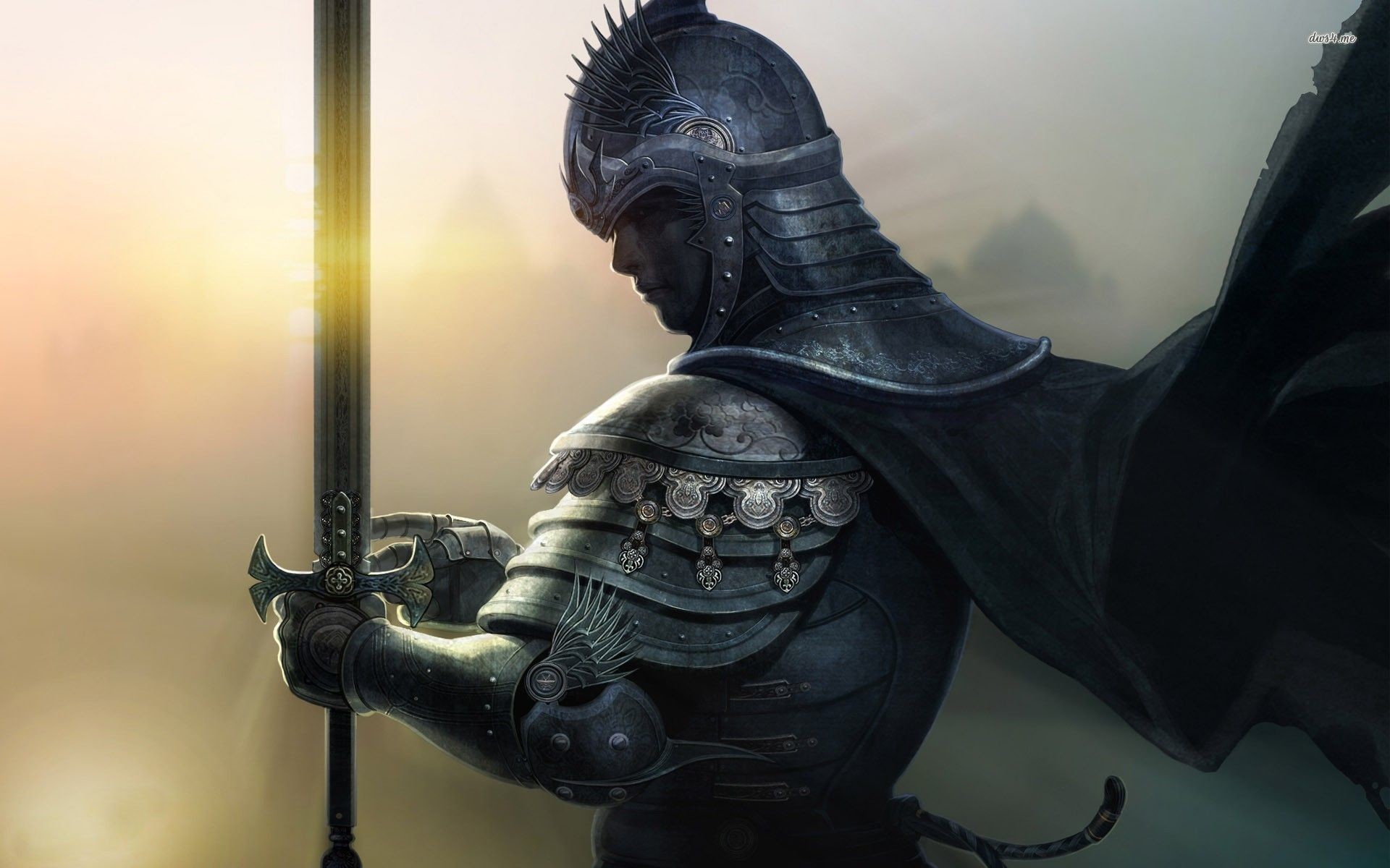 Medieval Knight Armor And Sword Wallpaper
