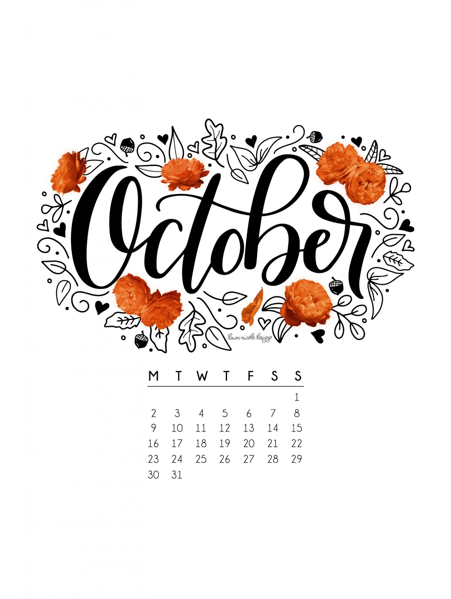 Desktop Wallpapers Calendar October