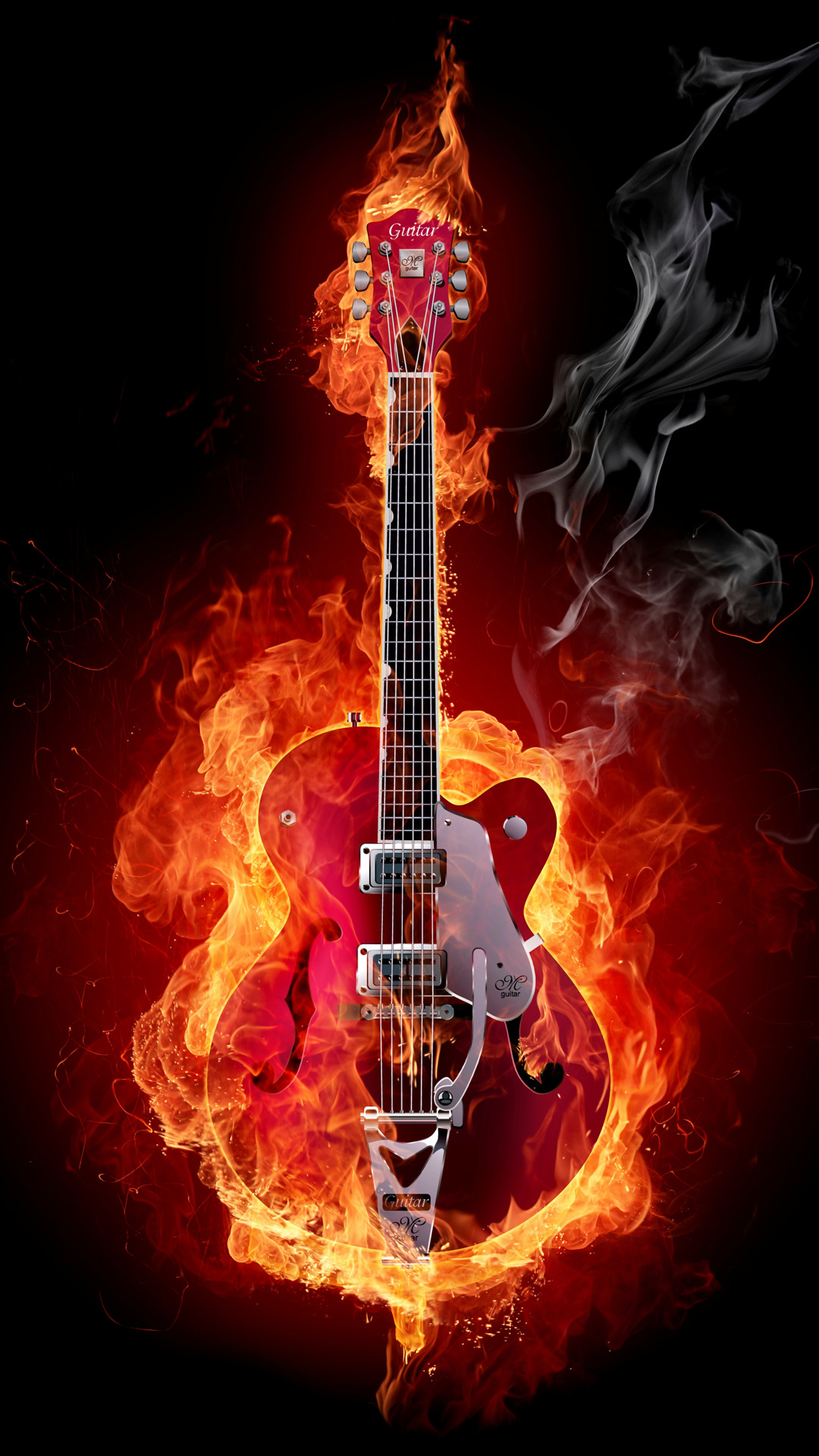 Guitar on Fire Wallpaper (64+ images)