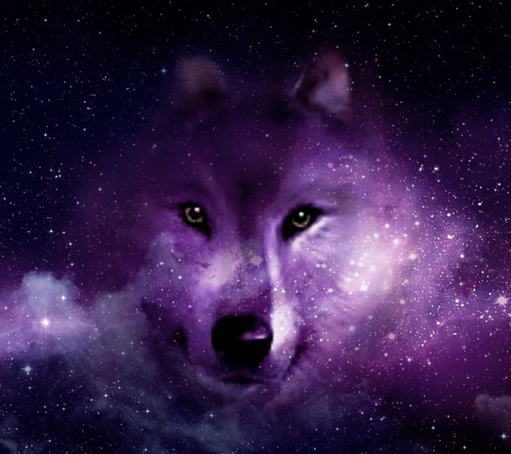 Galaxy Background Wallpaper Wolf