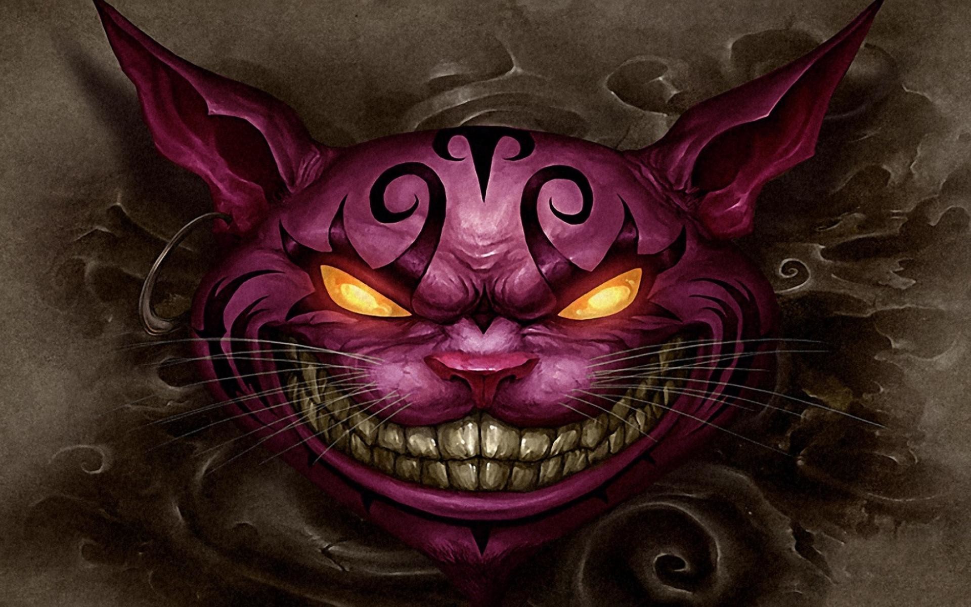 Creepy Dark Cheshire Cat Wallpaper | Blangsak Wall