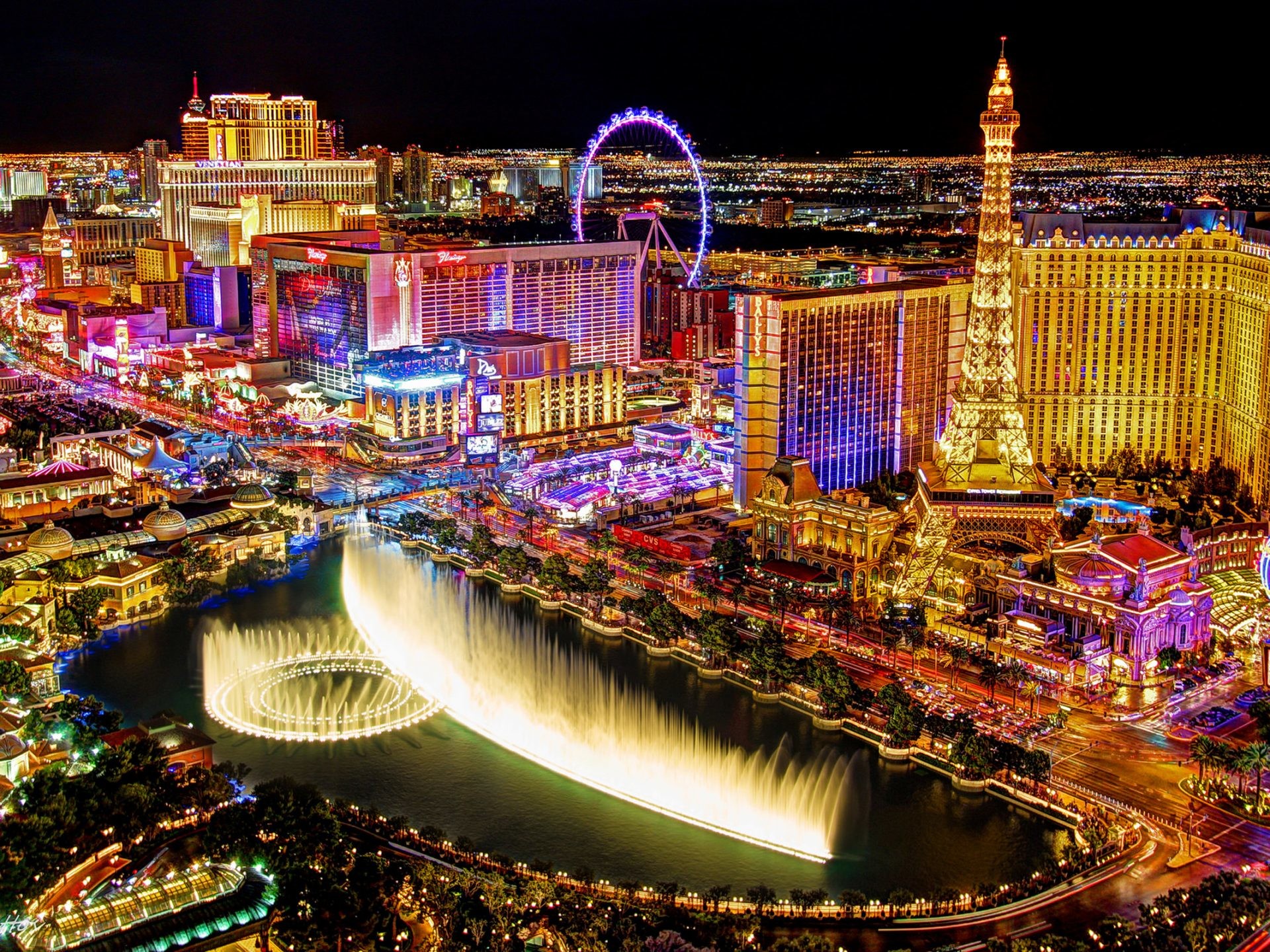 Las Vegas night view HD Wallpaper Download 2880x1800