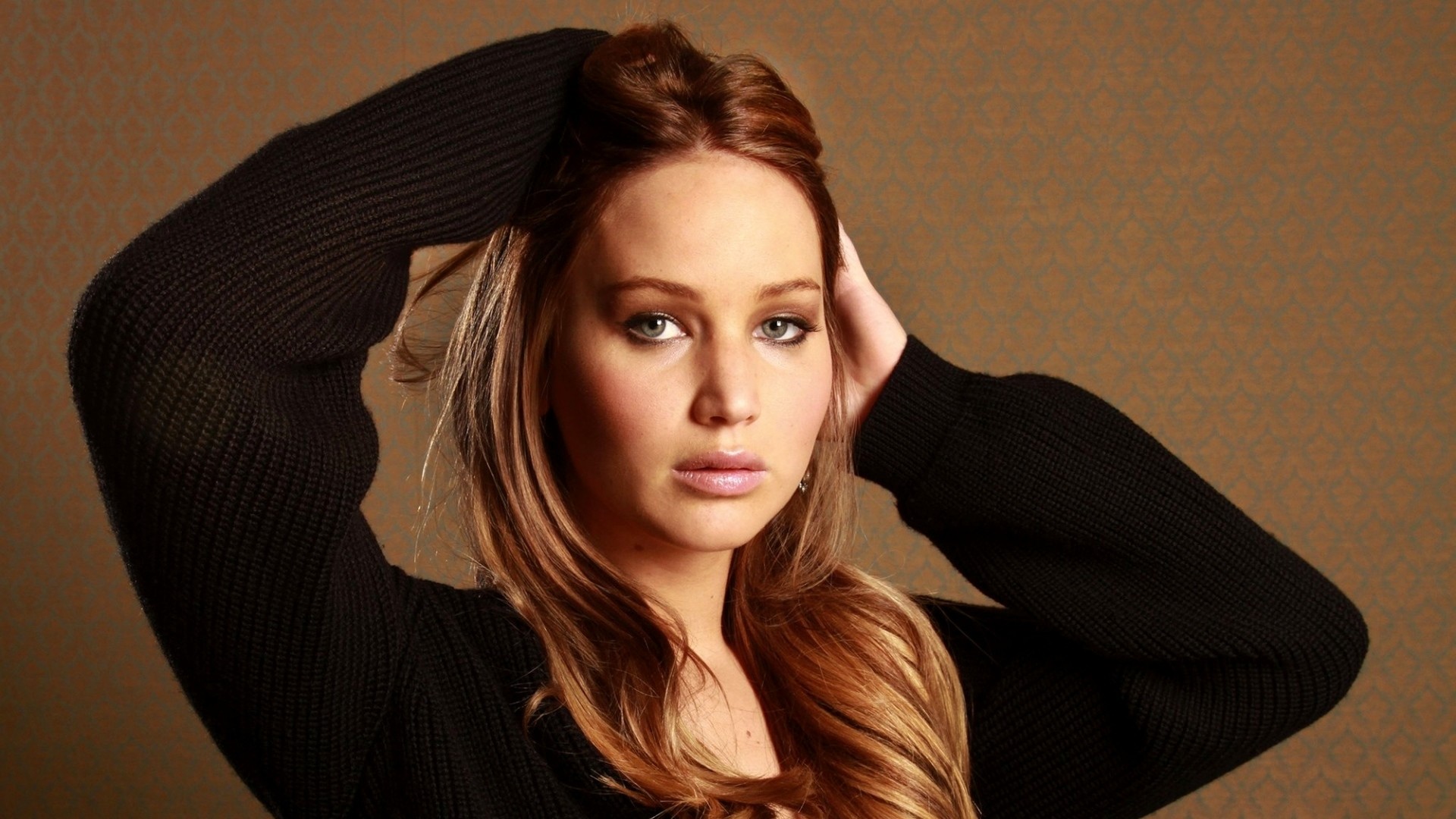 1920x1080 Preview wallpaper jennifer lawrence, pullover, sweater, girl, actress,  person 