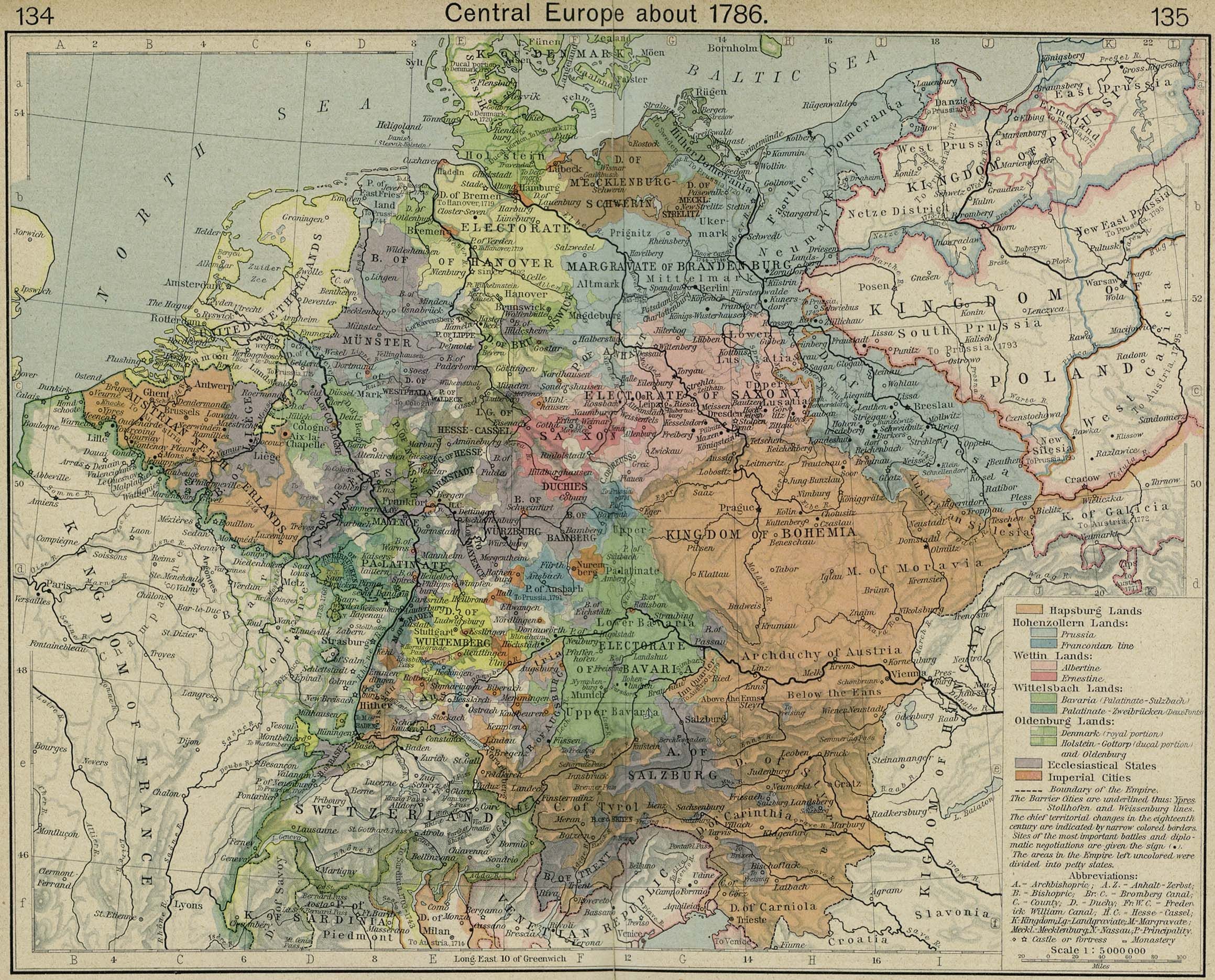 2319x1871 Central Europe around 1786, from Shepherd's Historical Atlas. Many of these  maps are now available online, but get a copy of Shepherd; it is fabulous  ...
