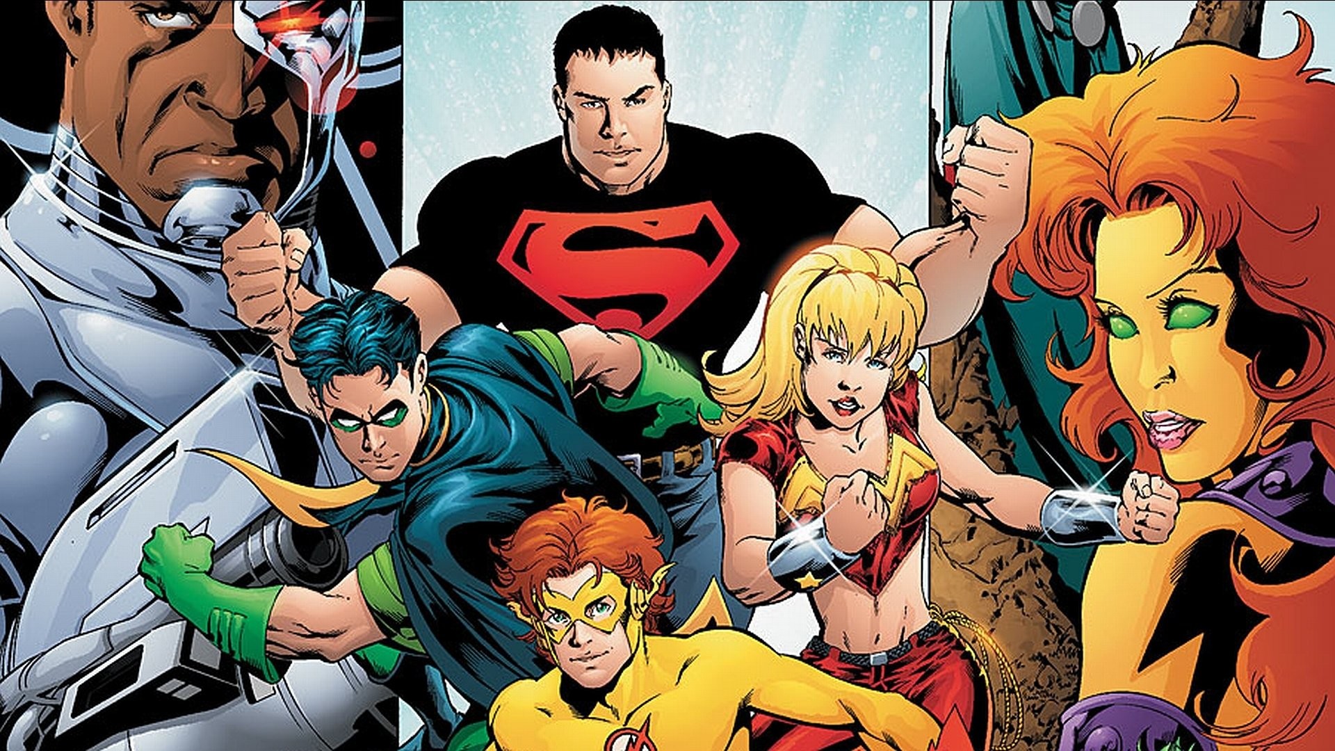 1920x1080 Comics - Teen Titans Superboy Cyborg (DC Comics) Kid Flash Wallpaper