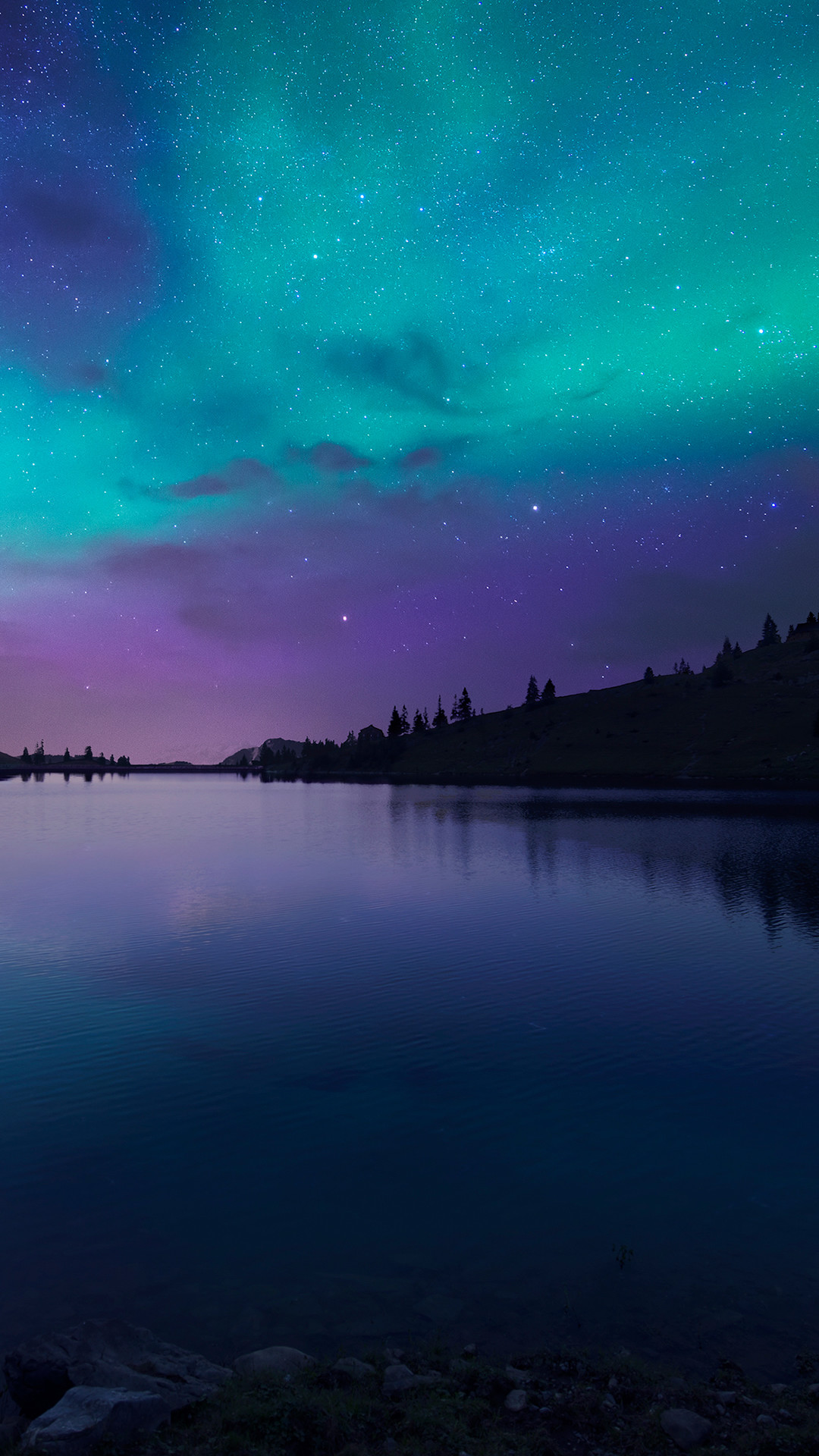 1080x1920 night-fall-at-lake-aurora-iphone-6-plus-