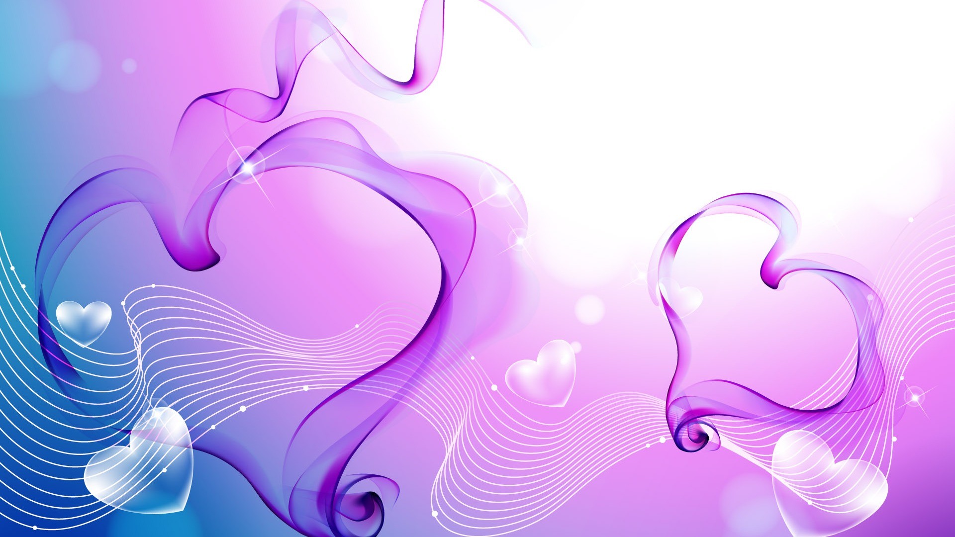 1920x1080 Cool Backgrounds with Abstract Love Shape in Purple