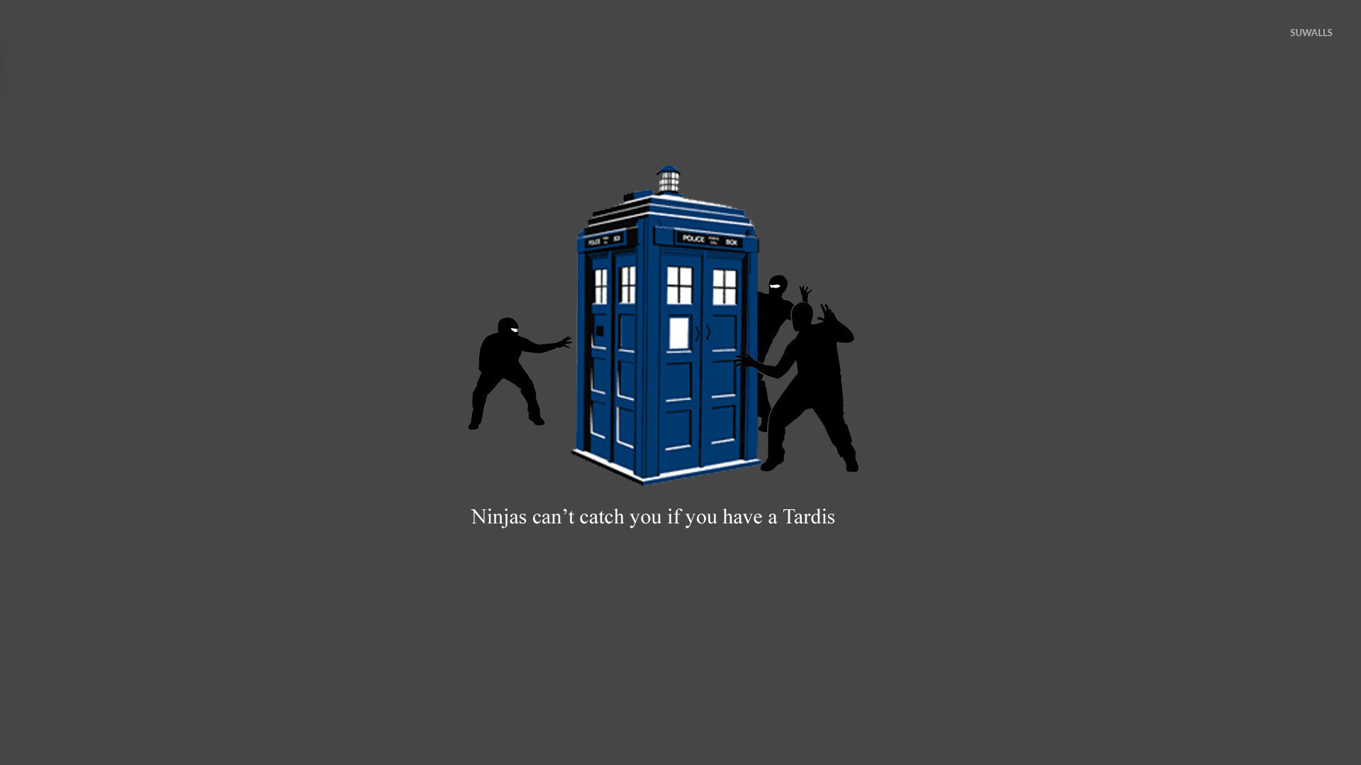 1920x1080 Ninjas can't catch you if you have a Tardis wallpaper