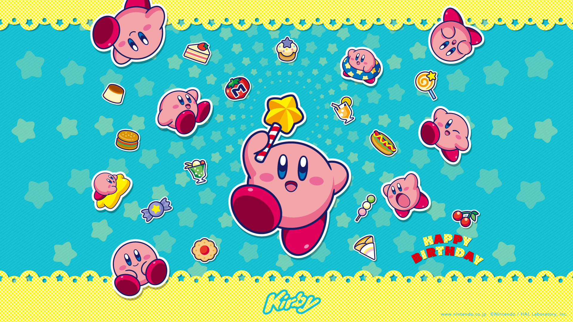 1920x1080 Kirby "Happy Birthday" official wallpaper available
