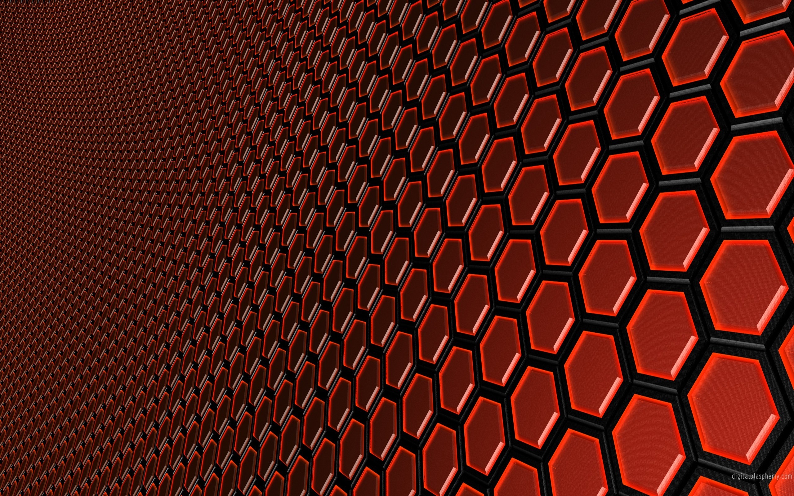 2560x1600 wallpaper abstract Â· red Â· hexagons Â· digital art