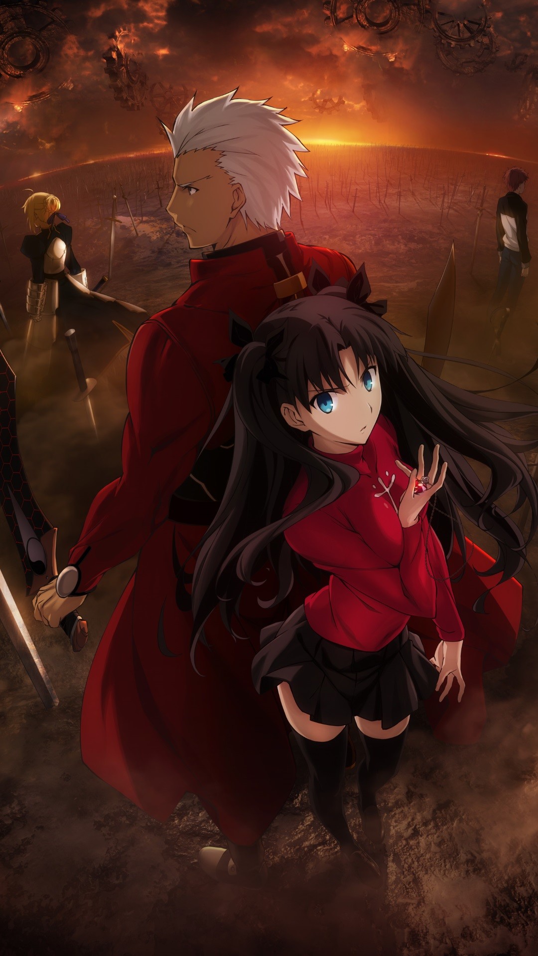 1080x1920 Fate Stay Night Unlimited Blade Works Rin Tohsaka Archer.iPhone 6 Plus  wallpaper 