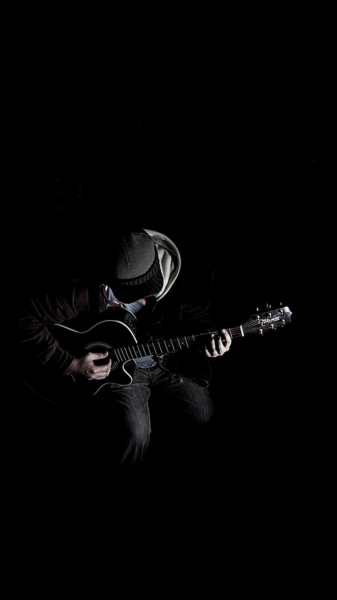 1080x1920 Die dunklen Guitar Player Musik iPhone 8 Plus Wallpaper