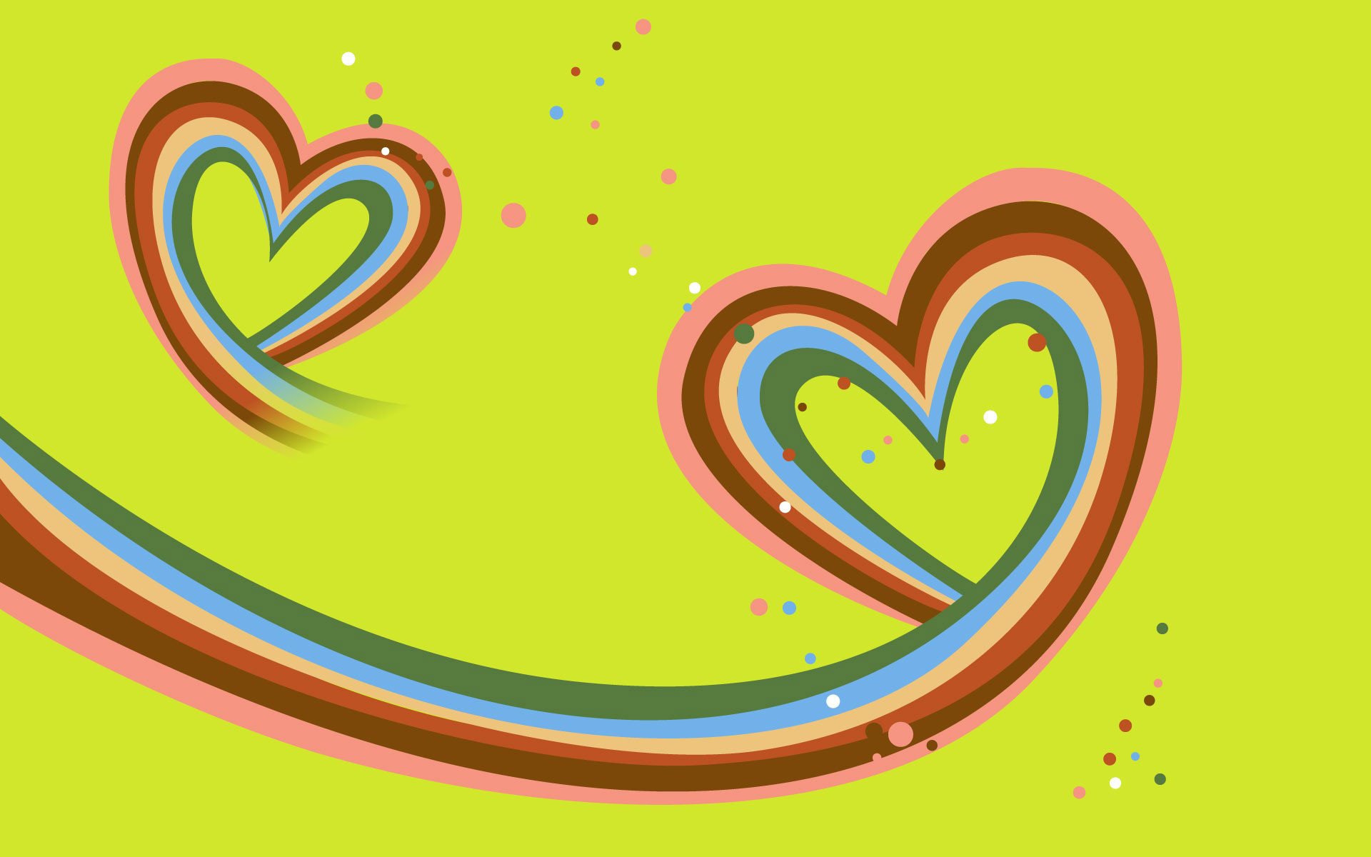 1920x1200 Rainbow hearts with heart wallpaper