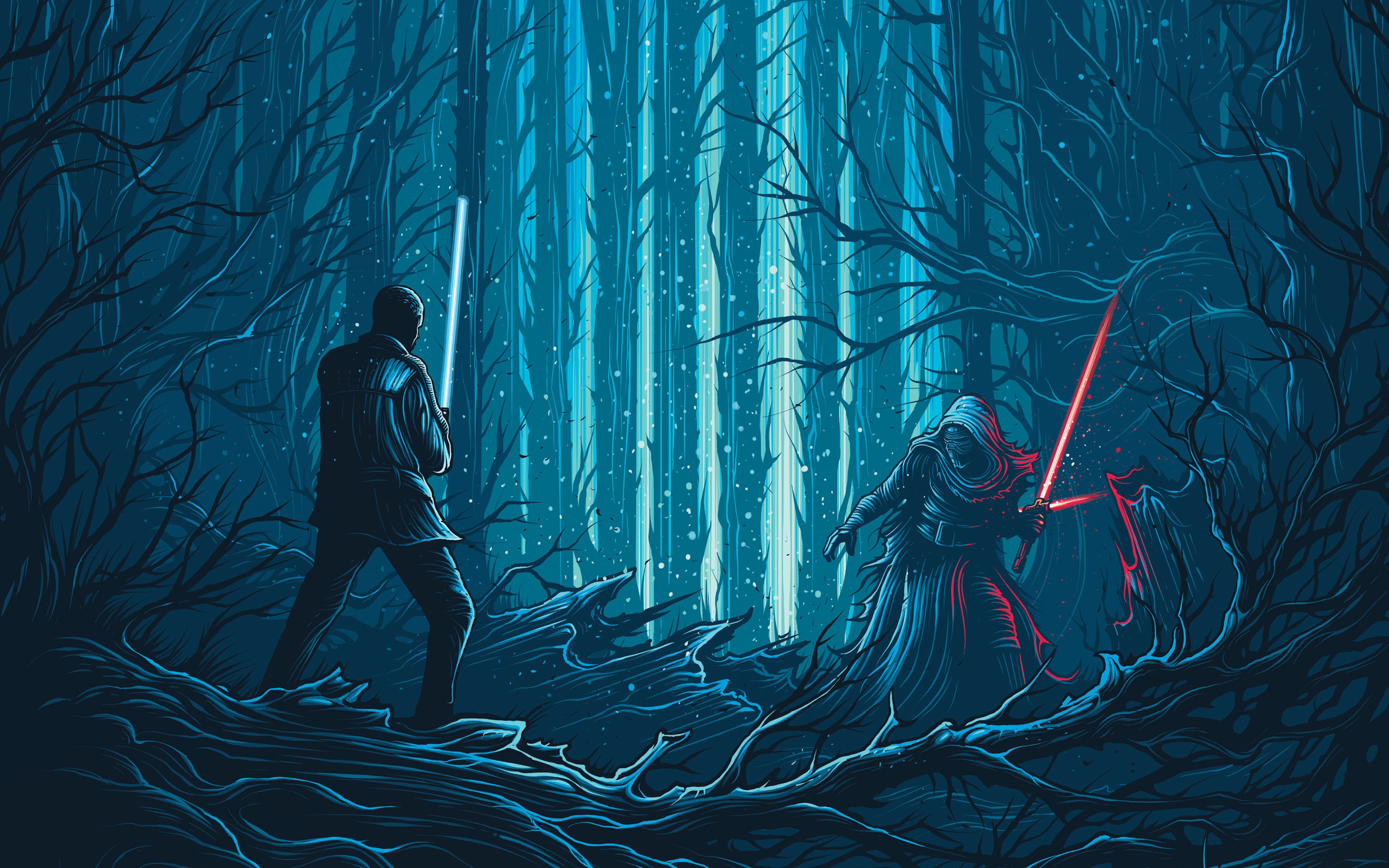 2880x1800 Star Wars The Force Awakens Fin Kylo Ren Wallpaper