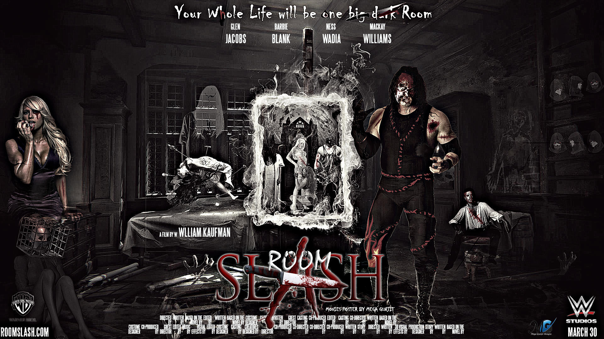 1920x1080 ... WWE hd Horror Movie poster - Kane and kelly Kelly by Megagunjit
