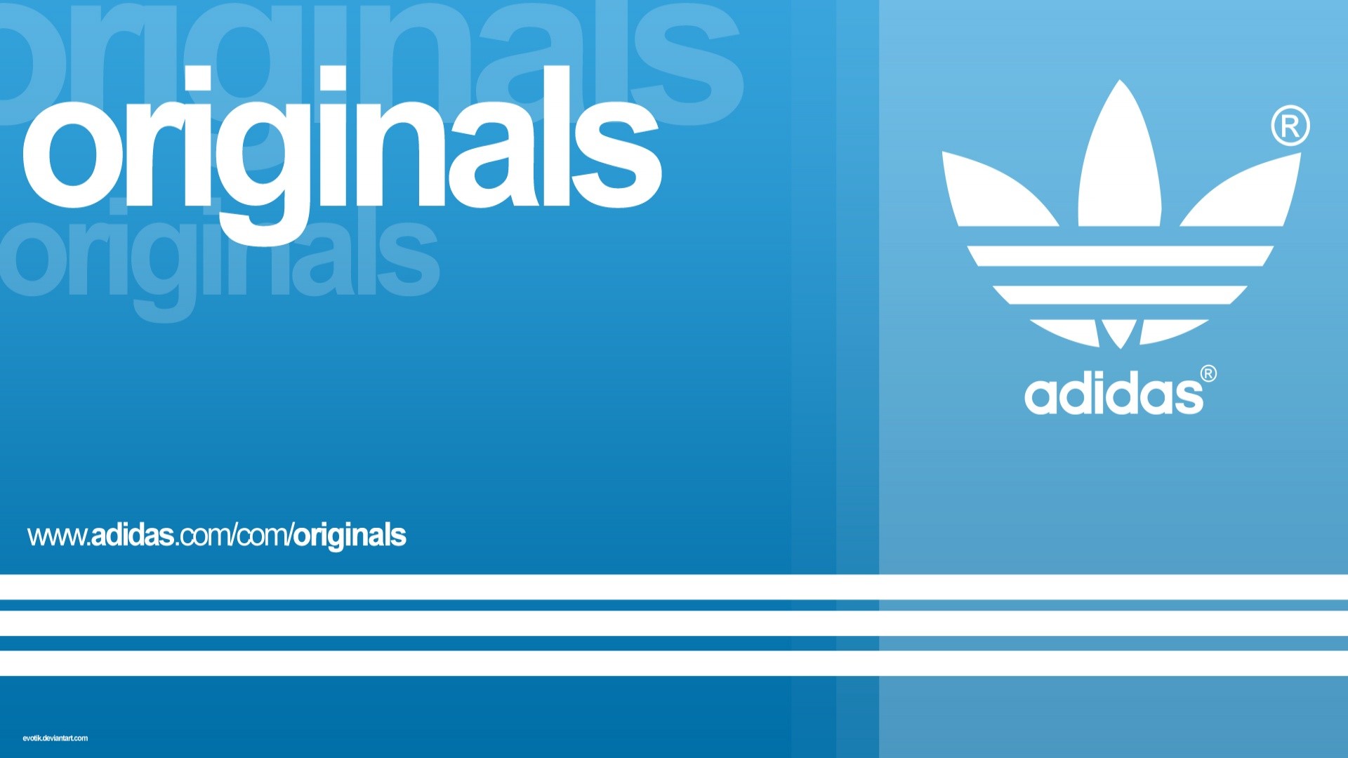 1920x1080 Blue Adidas Originals Logo Wallpaper