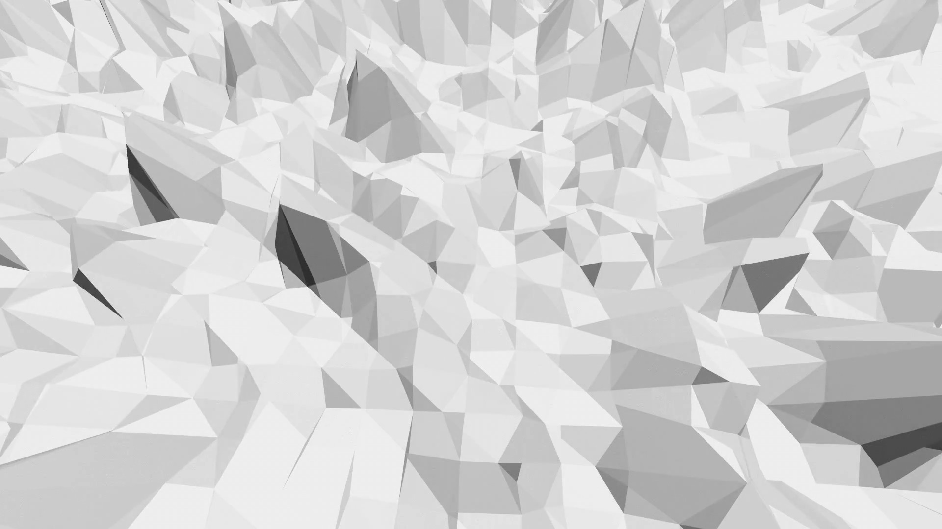 1920x1080 Abstract black and white low poly waving 3D surface as mathematical  visualization. Grey abstract geometric