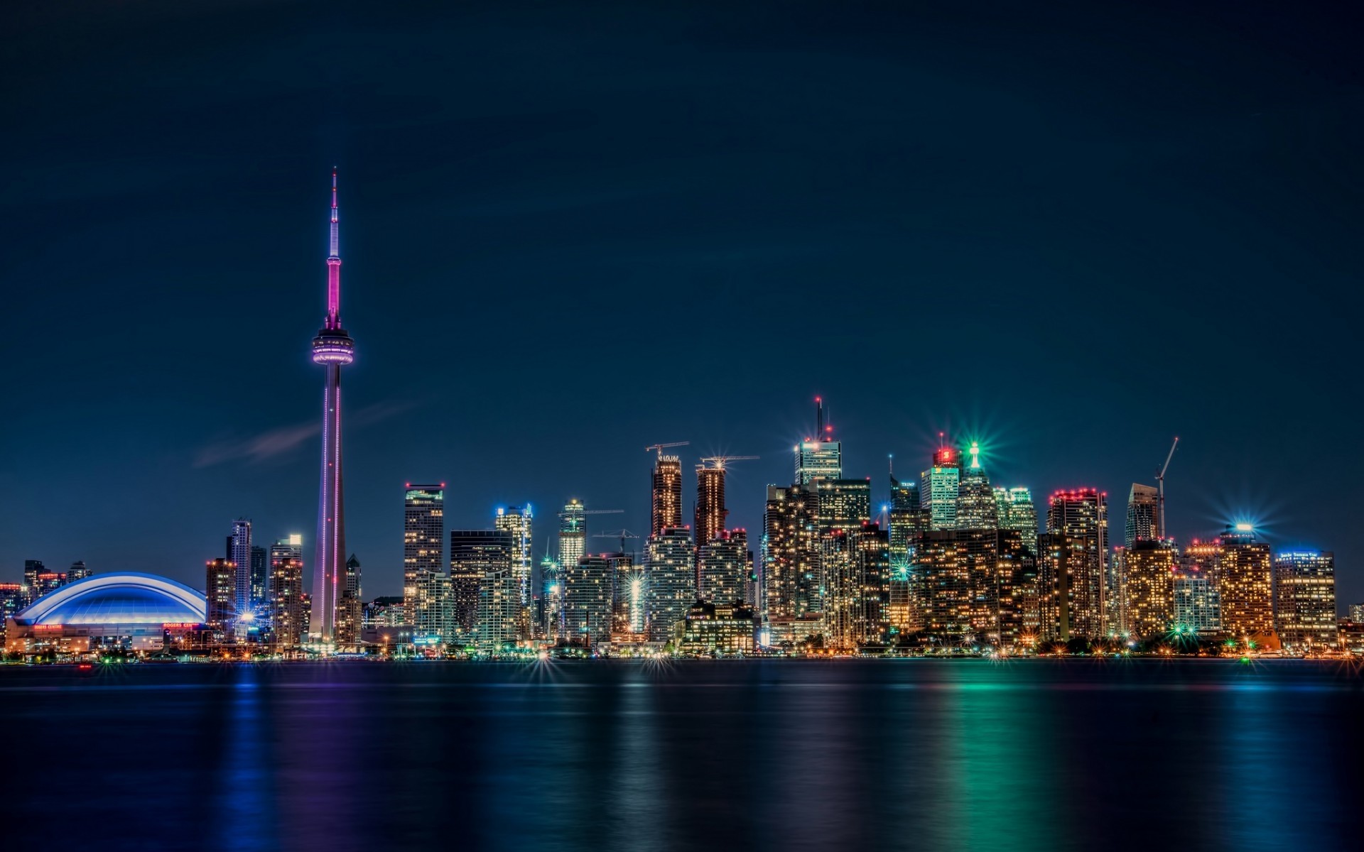 1920x1200 Fantastic Cityscape Of Toronto At Night Wide Desktop Background wallpaper  free