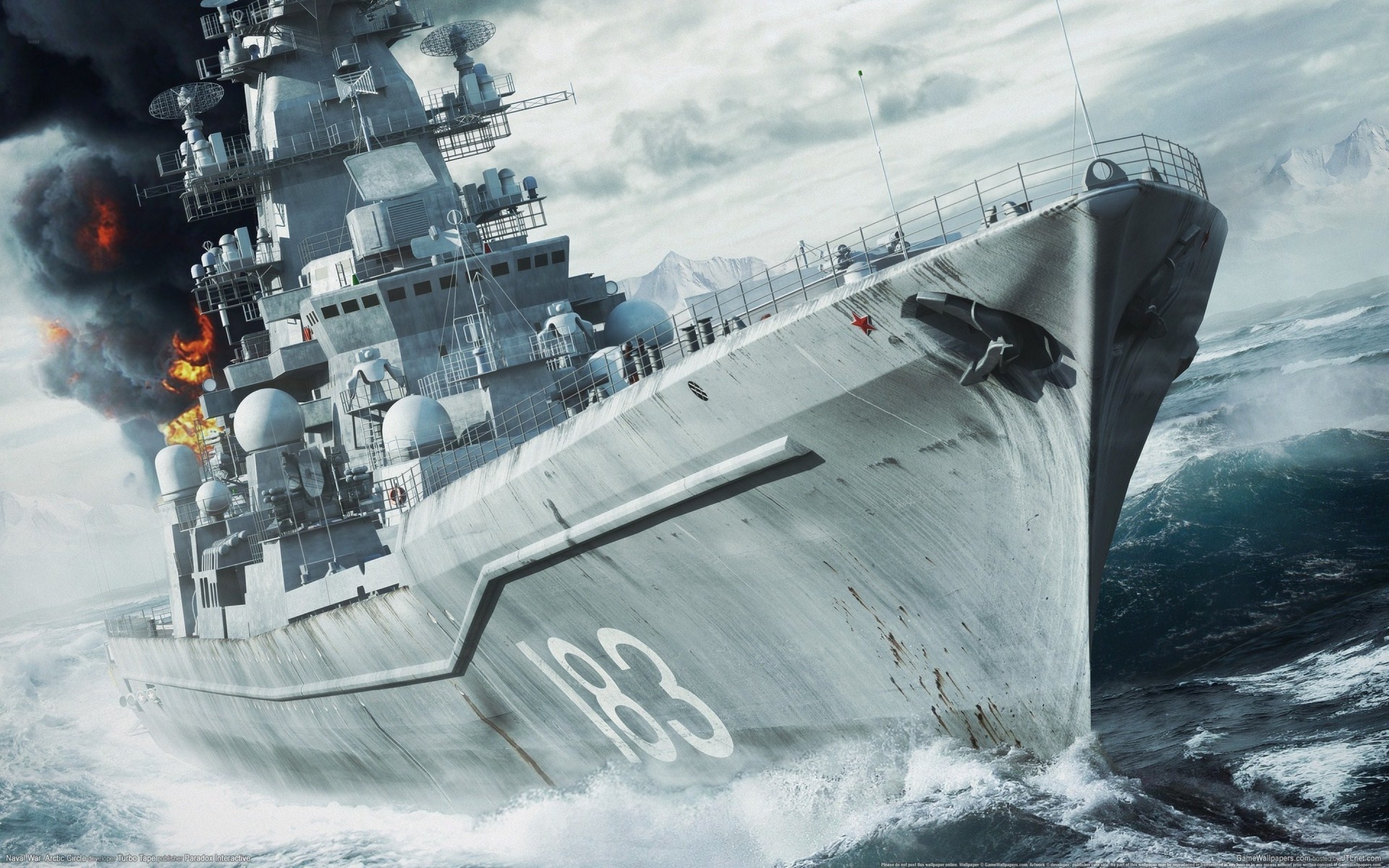 2880x1800 Soviet arctic cruiser navy ships wallpaper