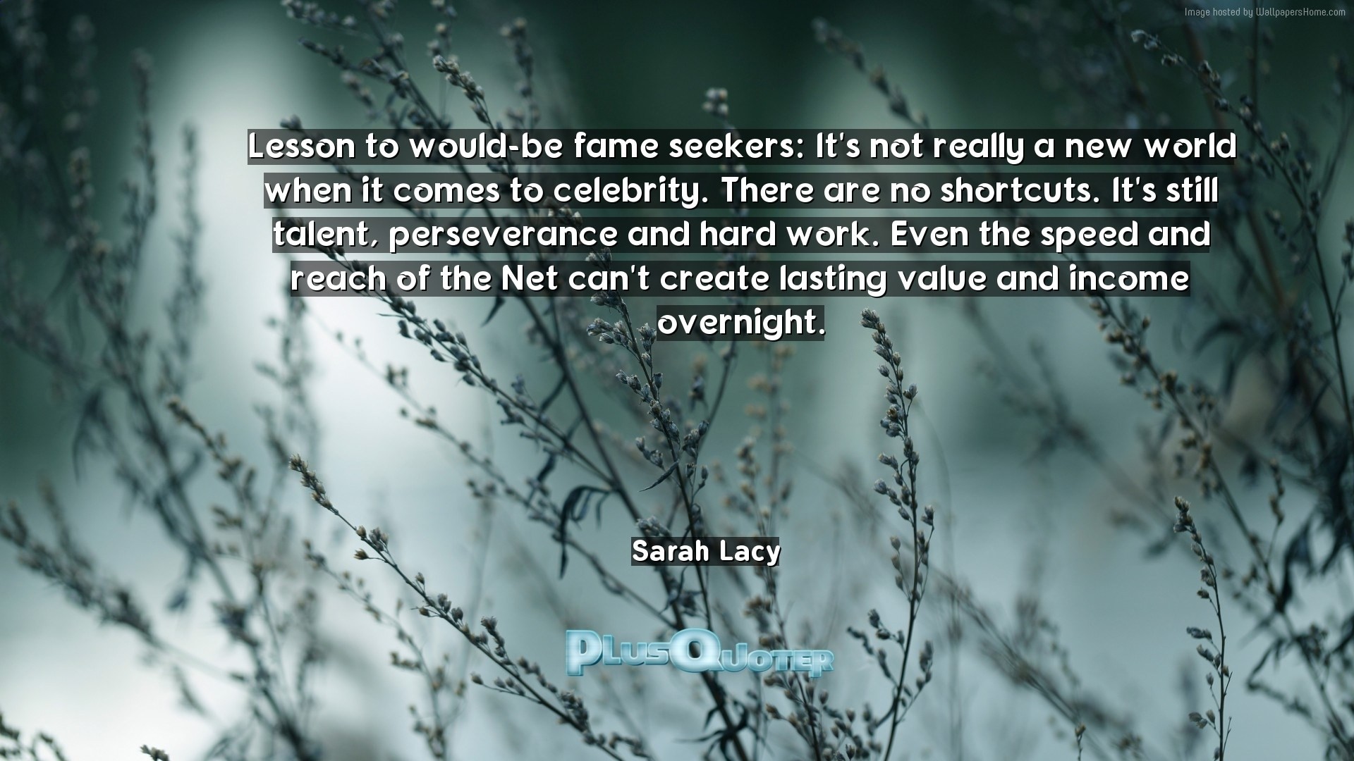 1920x1080 Download Wallpaper with inspirational Quotes- "Lesson to would-be fame  seekers: It