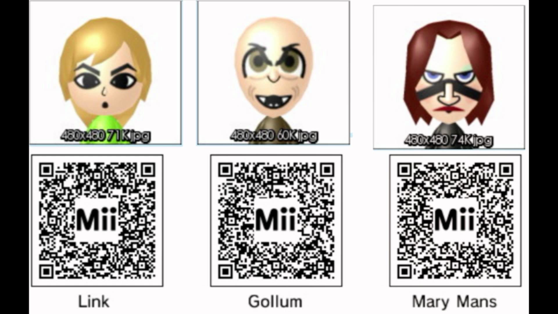 1920x1080 Mii QR Codes for 3DS! Download all these Miis by simply Scanning!! - YouTube
