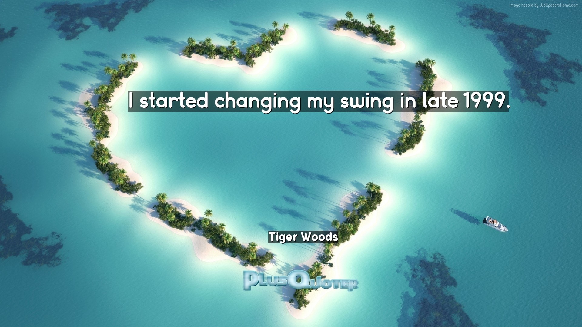 1920x1080 Download Wallpaper with inspirational Quotes- "I started changing my swing  in late 1999.