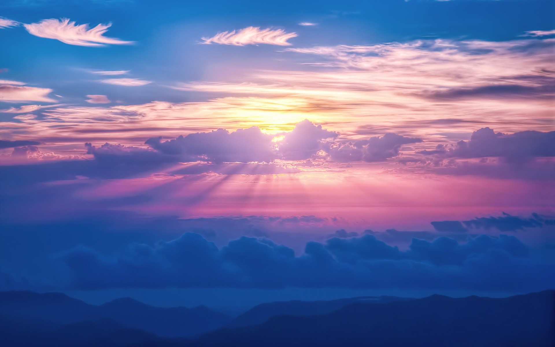 1920x1200 Sunrays Sky Clouds Wallpapers