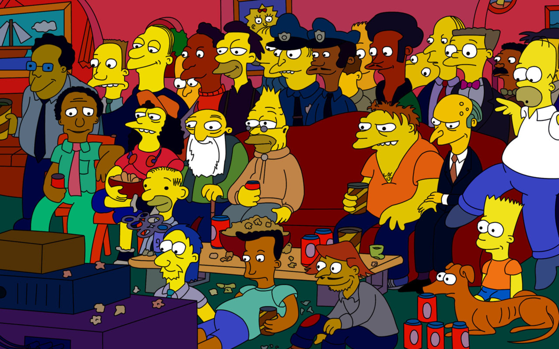1920x1200 TV Show - The Simpsons Homer Simpson Bart Simpson Montgomery Burns Barney  Gumble Waylon Smithers Grampa