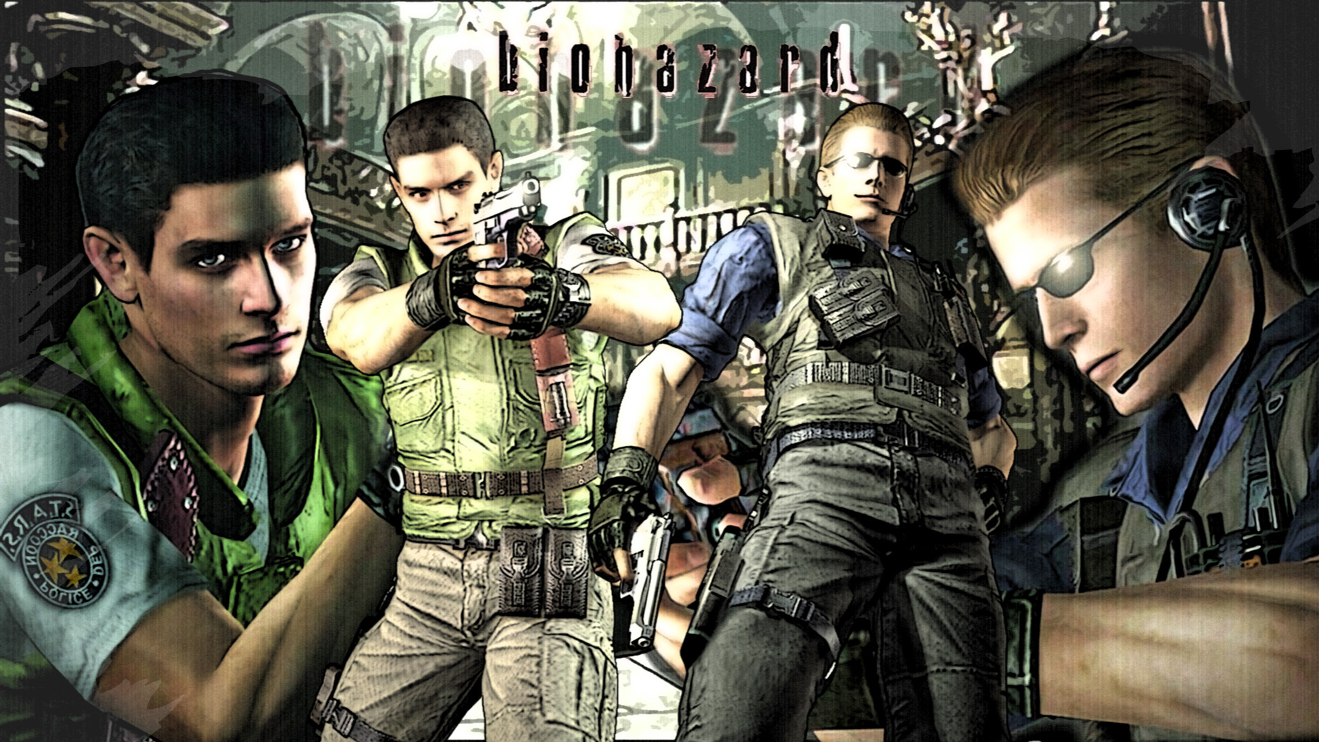 1920x1080 S.T.A.R.S. Wesker and Chris by MusashiChan69 S.T.A.R.S. Wesker and Chris by  MusashiChan69