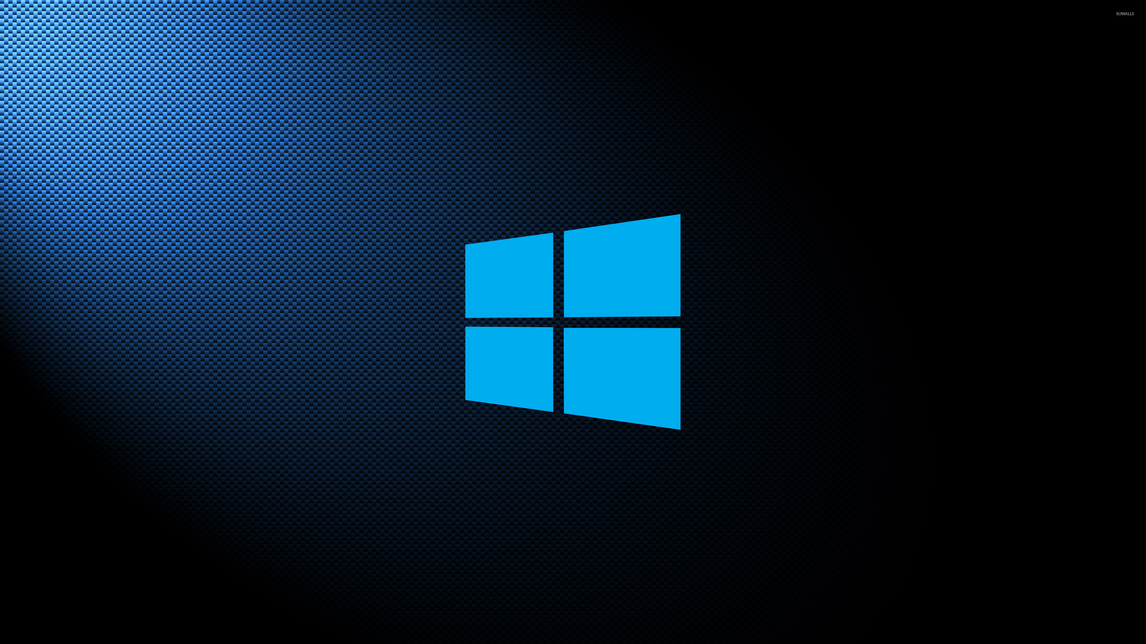 3840x2160 Windows 10 simple blue logo on carbon fiber wallpaper  jpg