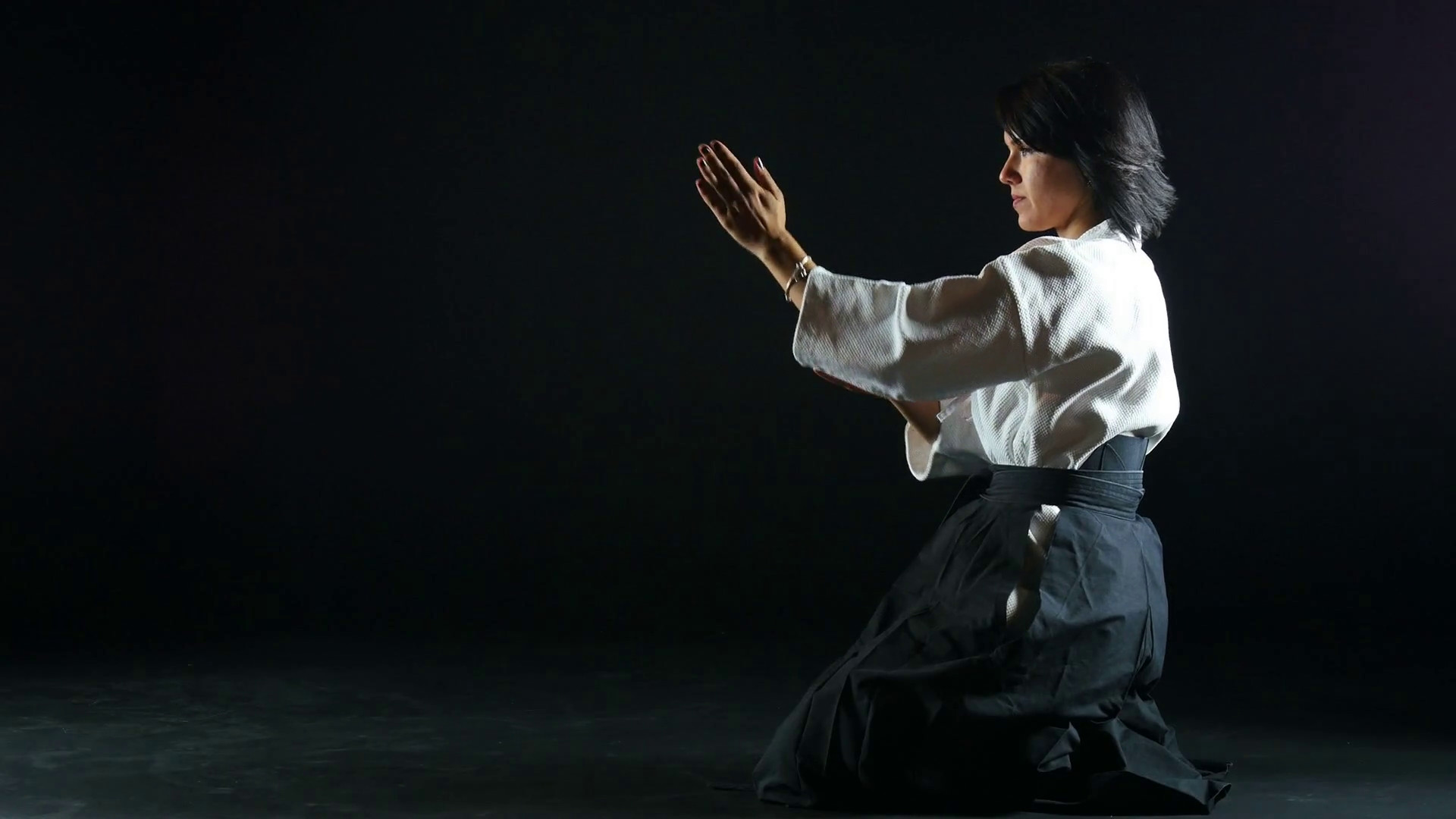 1920x1080 beautiful woman goes in for sports, aikido Stock Video Footage -  Storyblocks Video