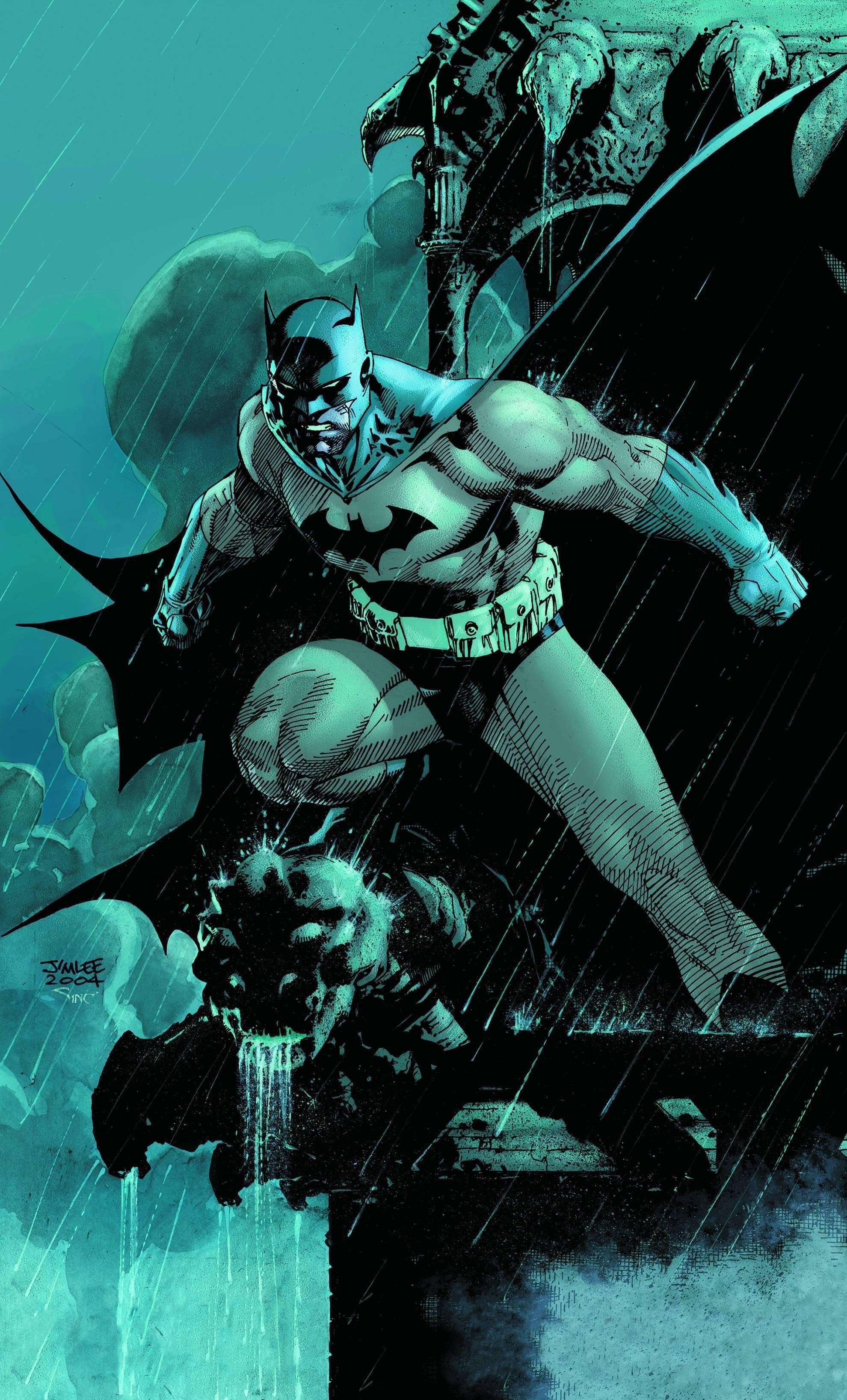 1980x3272 General  Batman Bruce Wayne Jim Lee Hush cape cowl rain comics DC  Comics