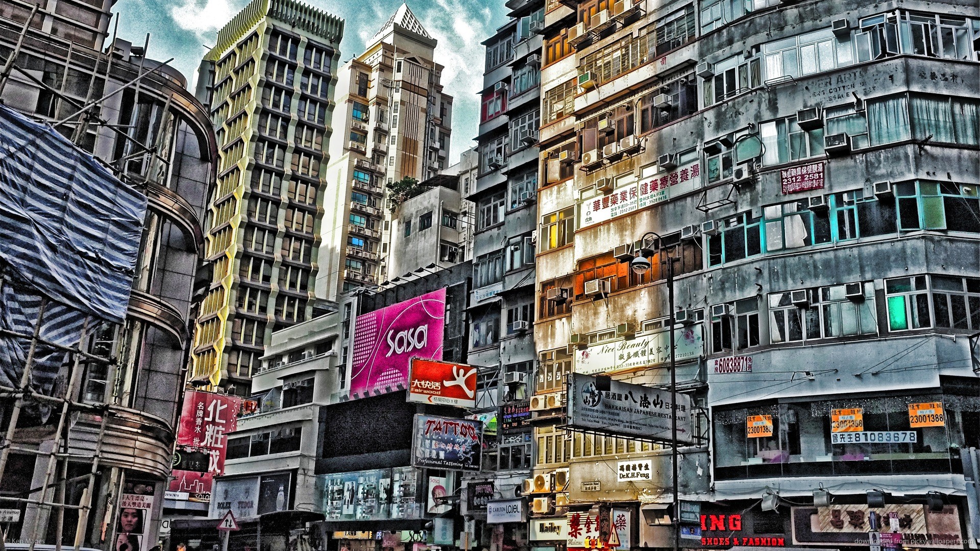 1920x1080 HD Hong Kong Street HDR wallpaper