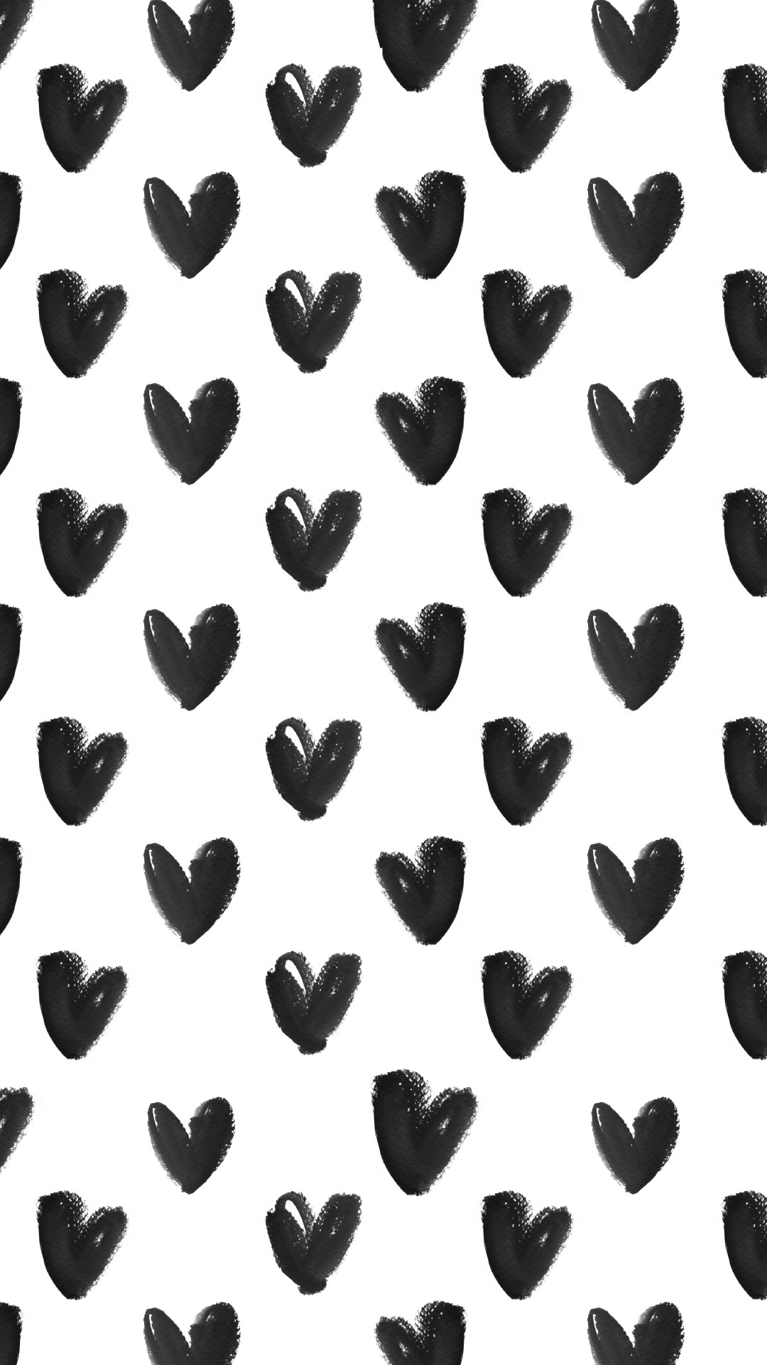 1080x1921 Black White watercolour hearts iphone background wallpaper phone lock  screen More