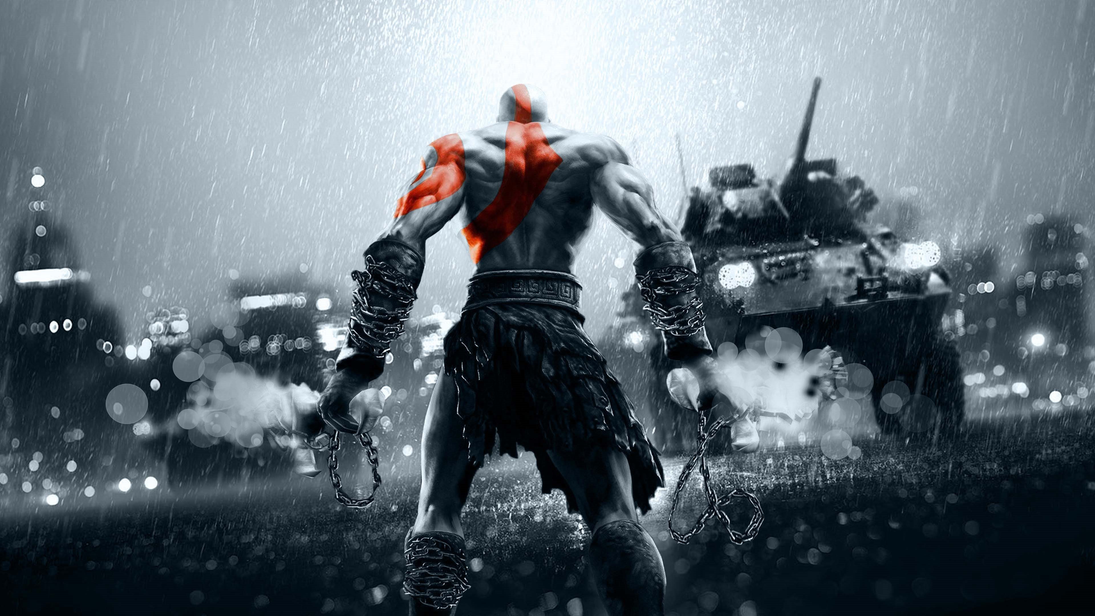 3840x2160 really awesome fan art by the famous video game title: God Of War