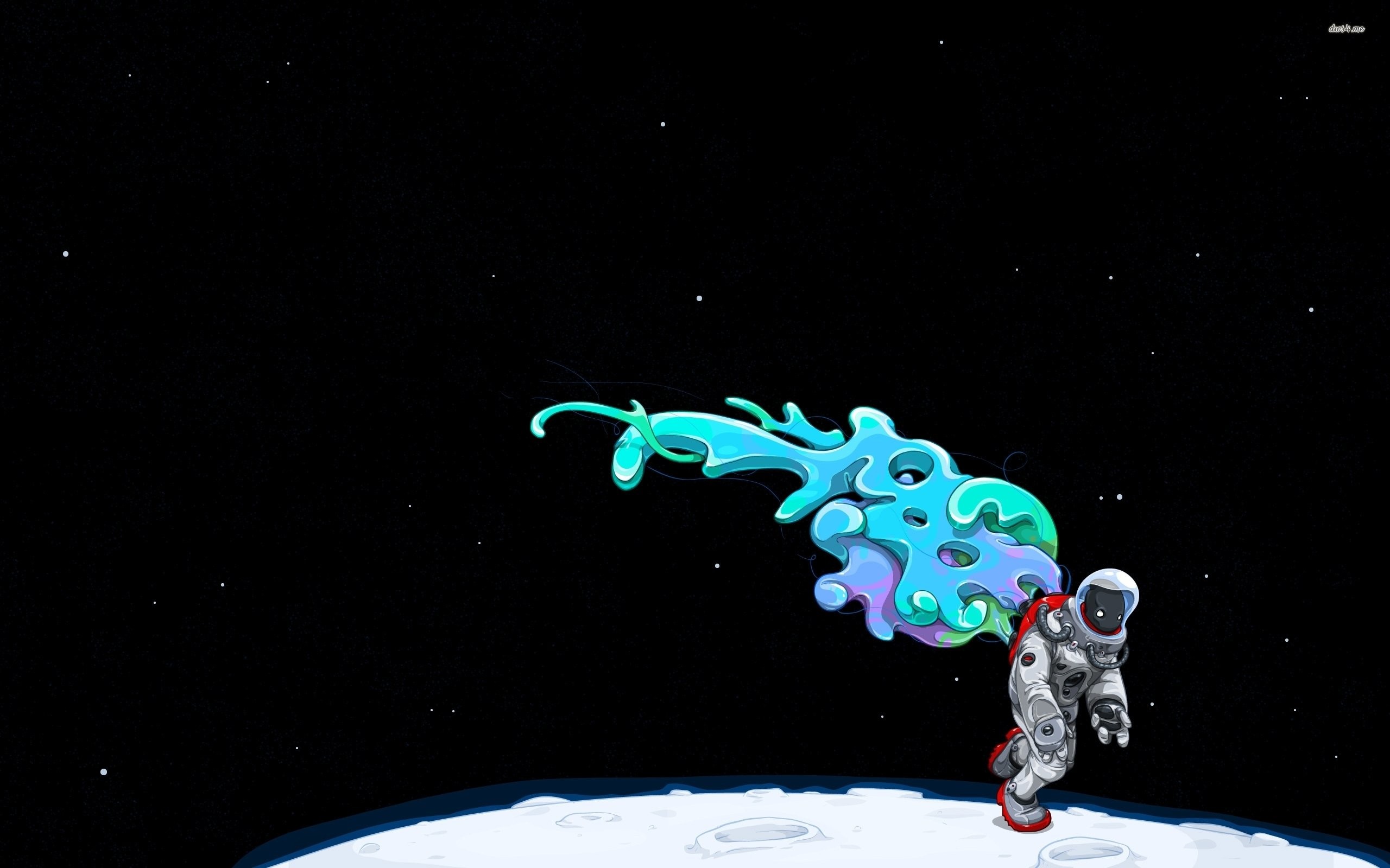 2560x1600 Alien Astronaut Exploring The Moon