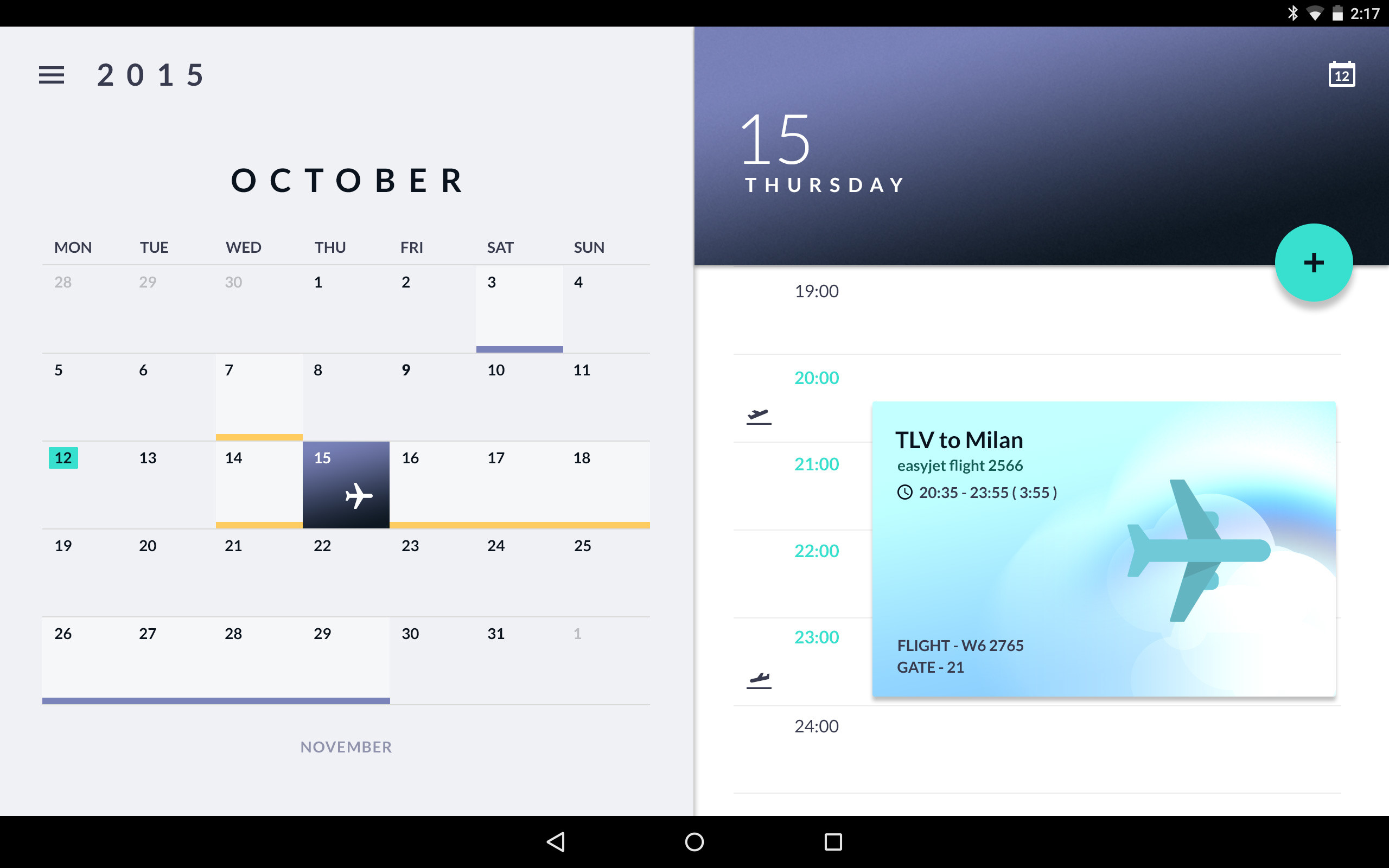 2560x1600 Material Design Calendar (Tablet layout) Freebie PSD