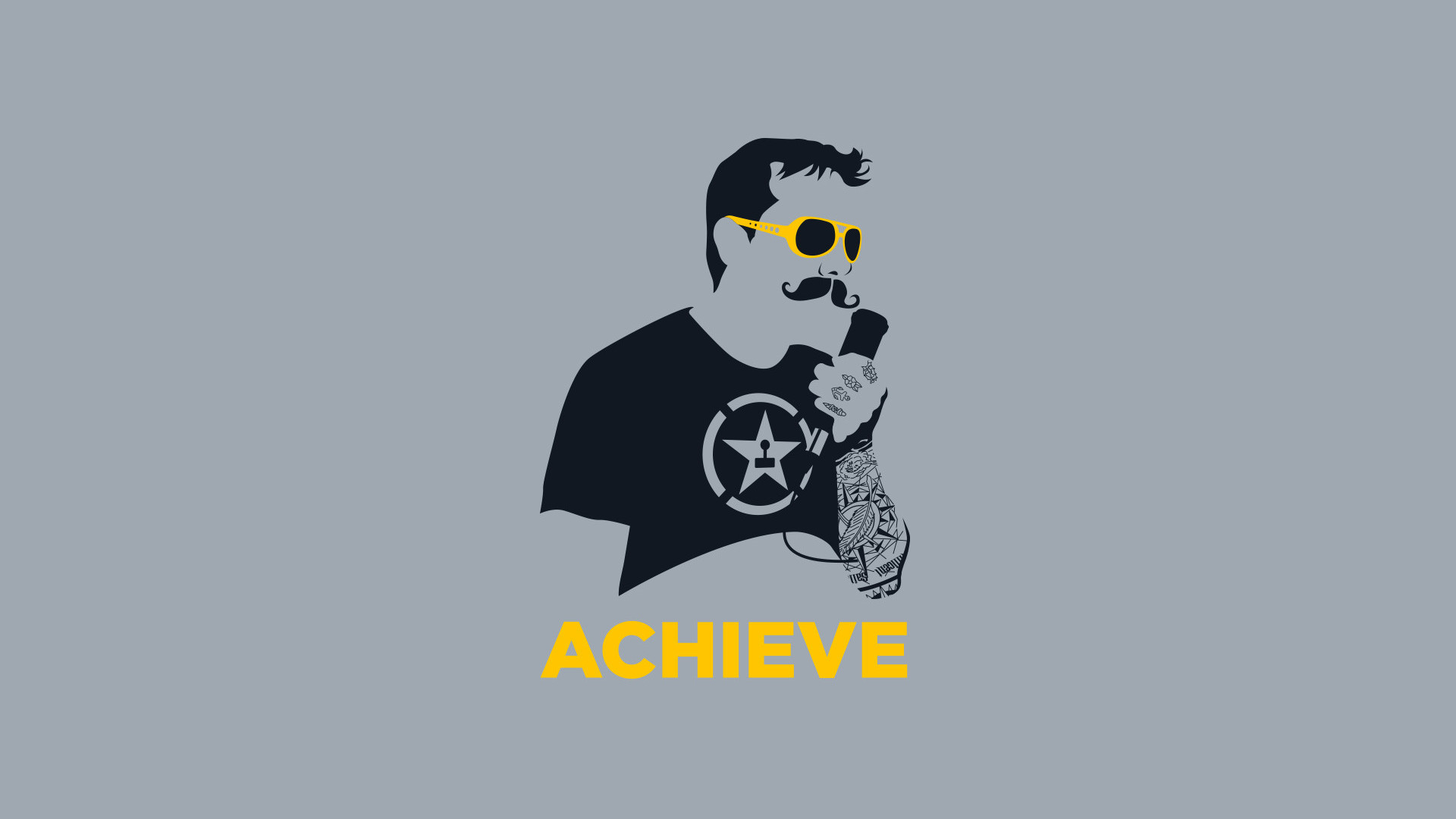 1920x1080 Achievement Hunter "Achieve" complete wallpaper set - I couldn't find most  of these as wallpapers, so I made them all from the T-shirt graphics.