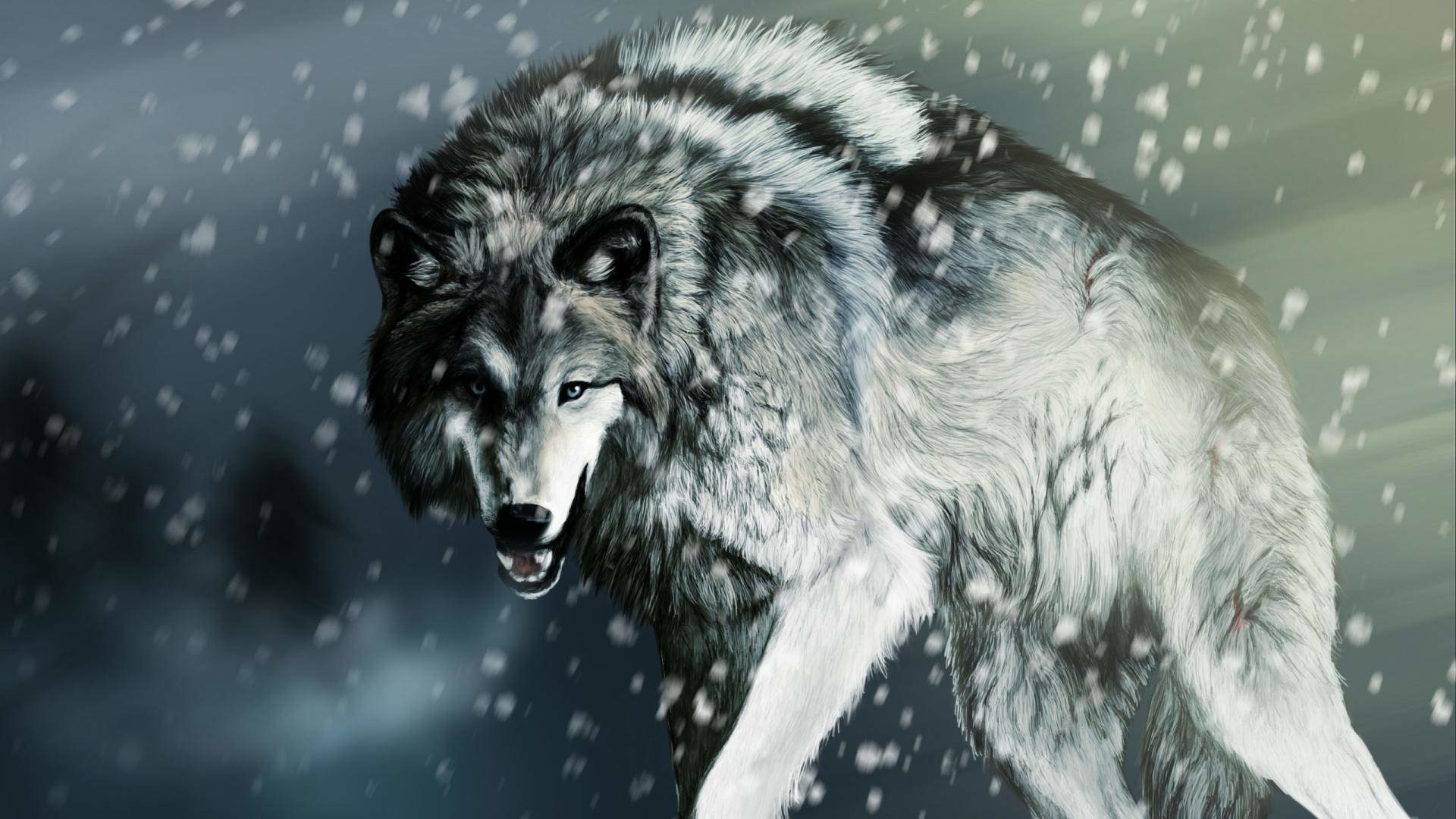 1920x1080 Angry Faced Wolf Wallpaper