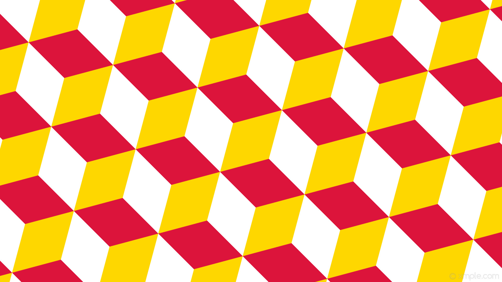 1920x1080 wallpaper 3d cubes yellow red white gold crimson #ffd700 #dc143c #ffffff  225Â°