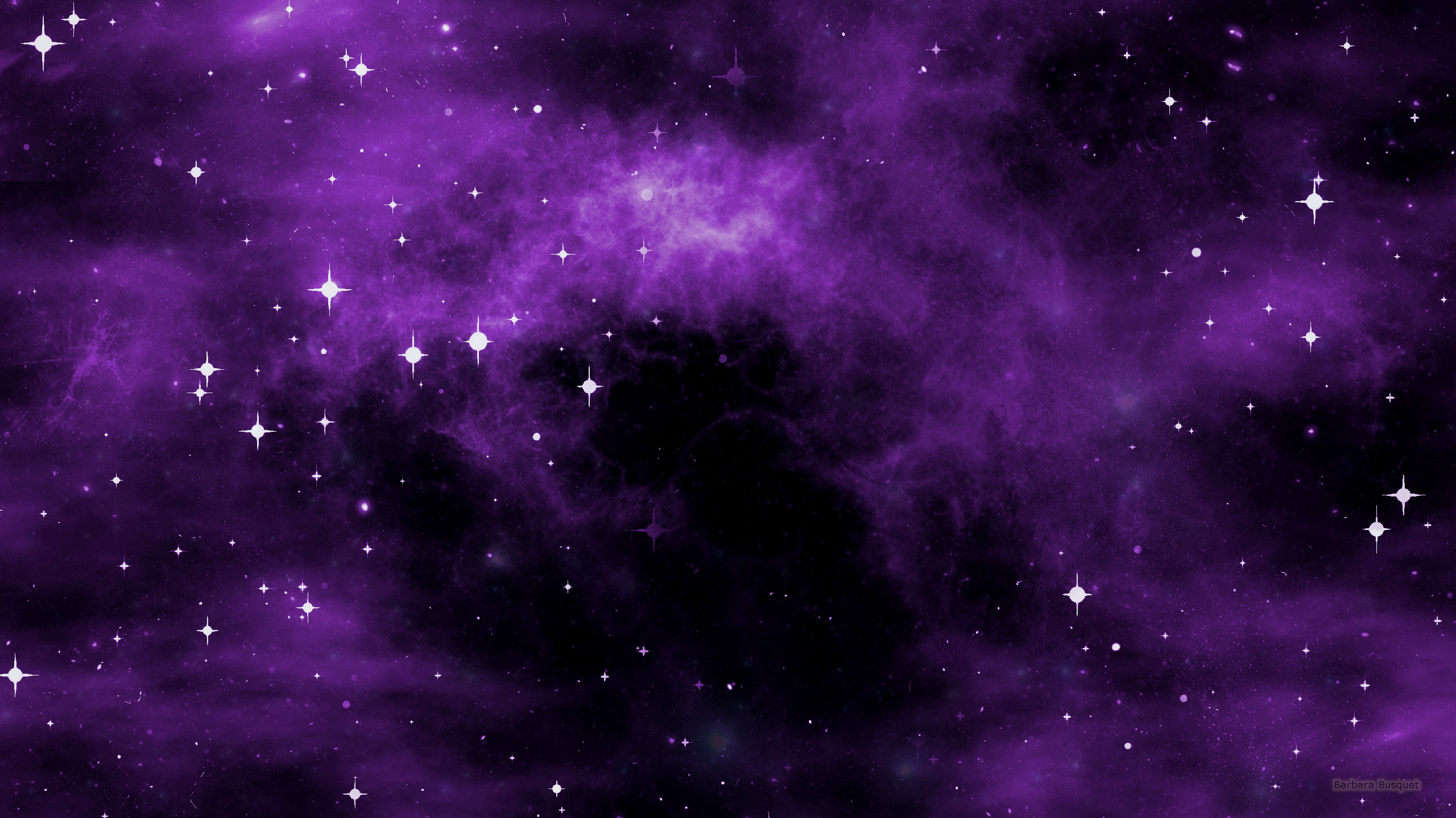 2560x1440 Space wallpaper with purple nebula.