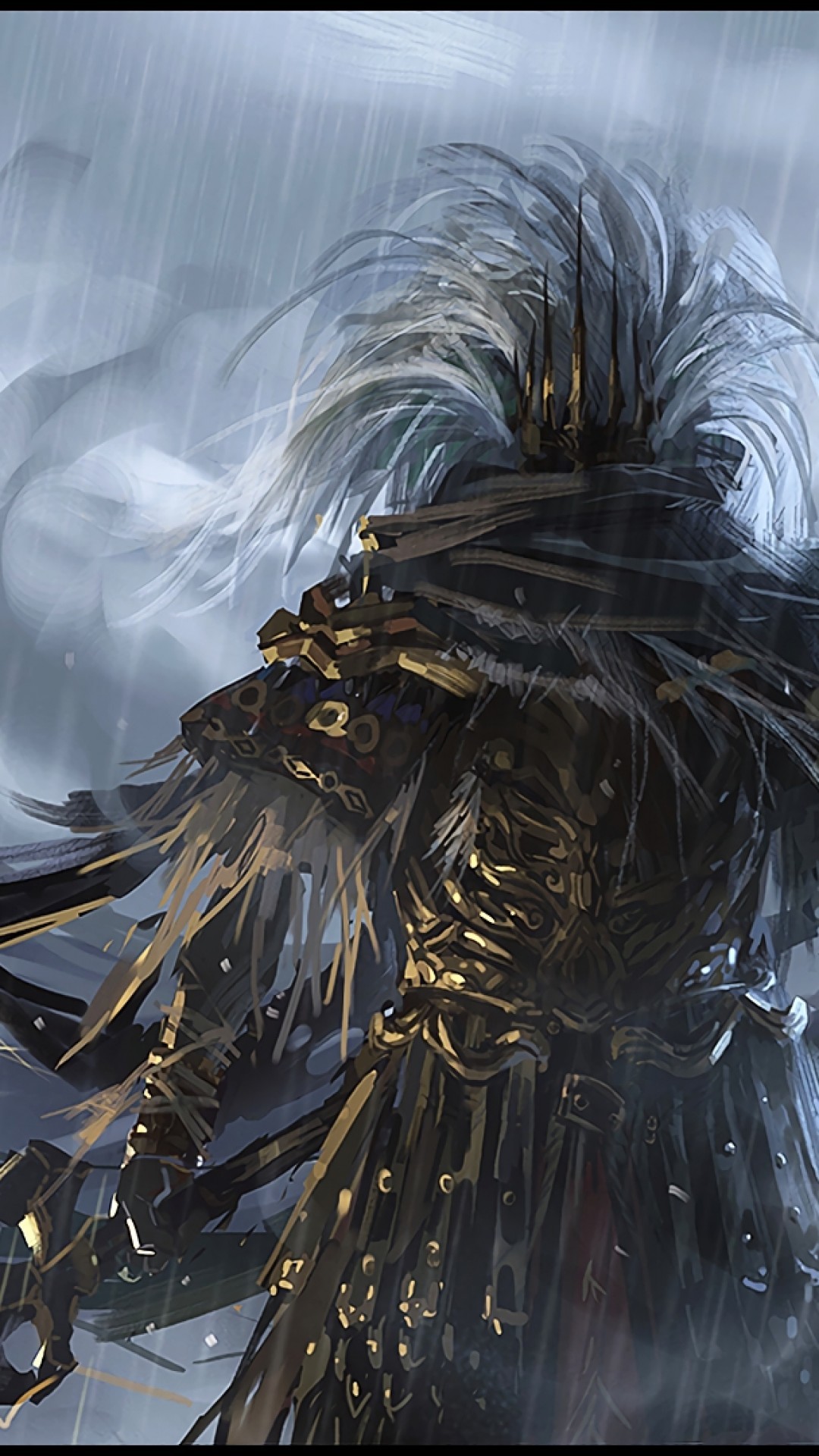 1080x1920 Dark Souls 3, Nameless King, Boss, Spear, Painting, Artwork