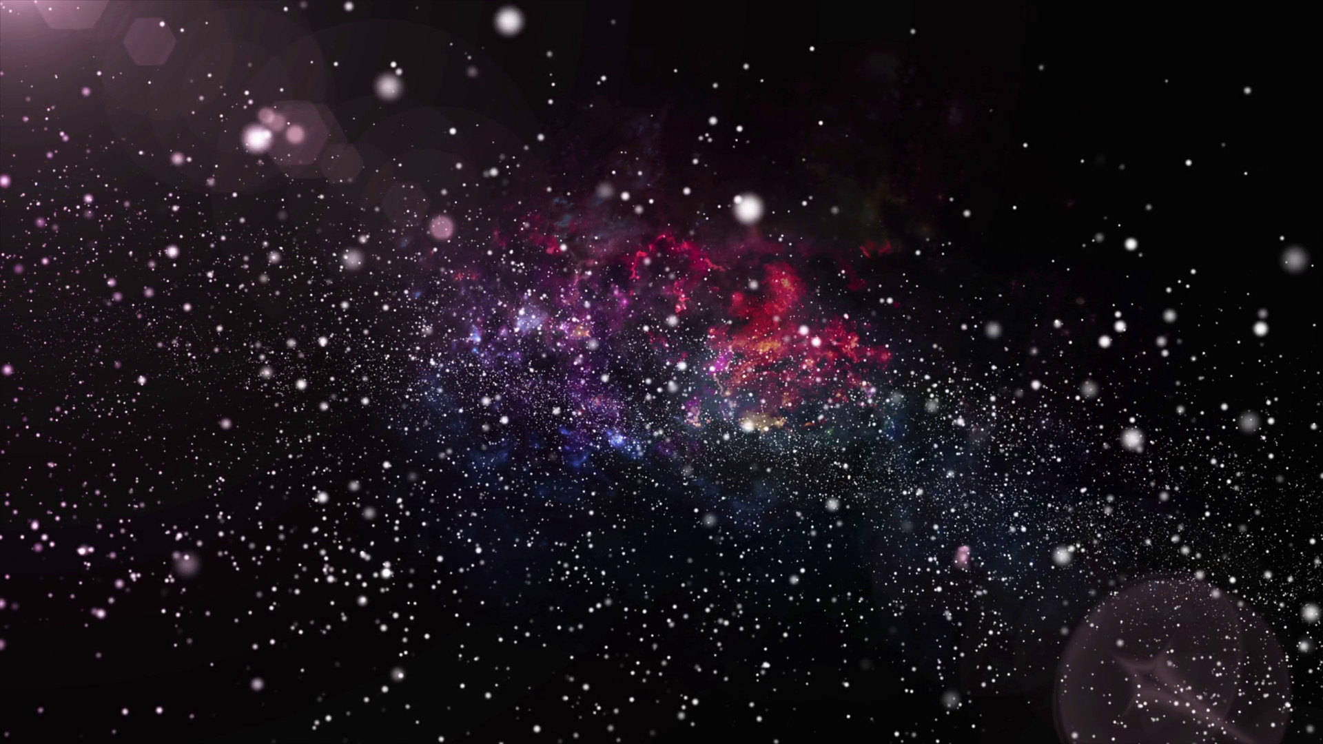 1920x1080 3D animation of galaxy and nebula with shining star light and stardust.  Colorful galaxy floating with stardust in unlimited space universe concept  in 4k ...