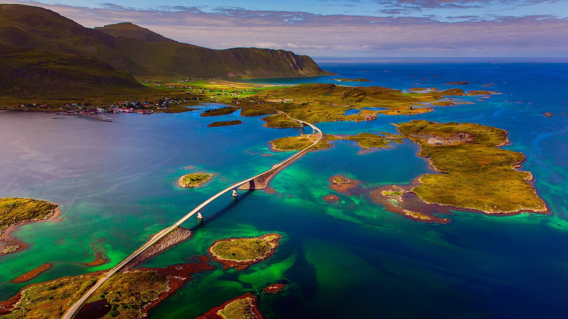 1920x1080 A bridge in the Lofoten Islands, Norway