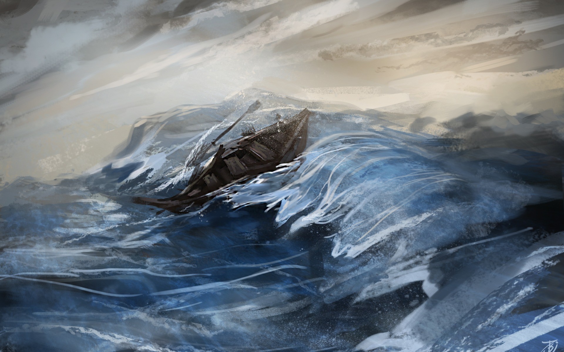 1920x1200 Ocean Storm Desktop Wallpaper