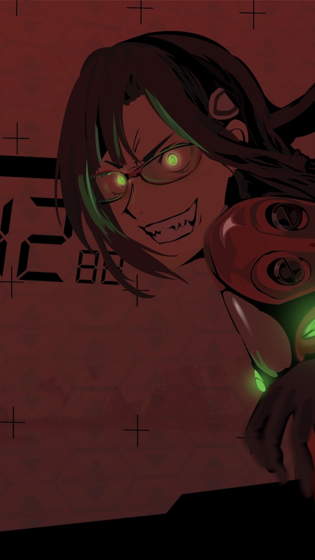 1080x1920  Wallpaper evil, smile, anime, glow, fear